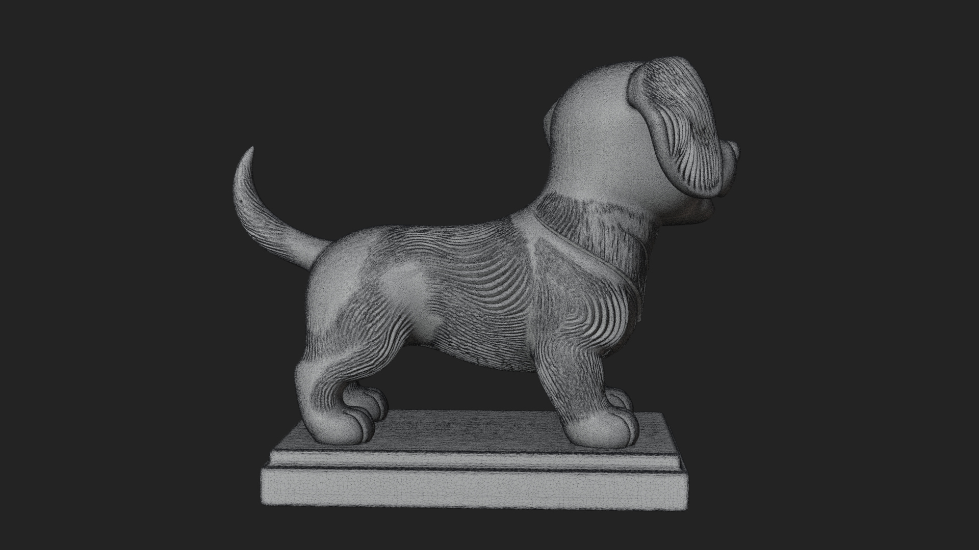 Cute Cartoon Puppy Statue Design 1 3D Print Model 3D Model