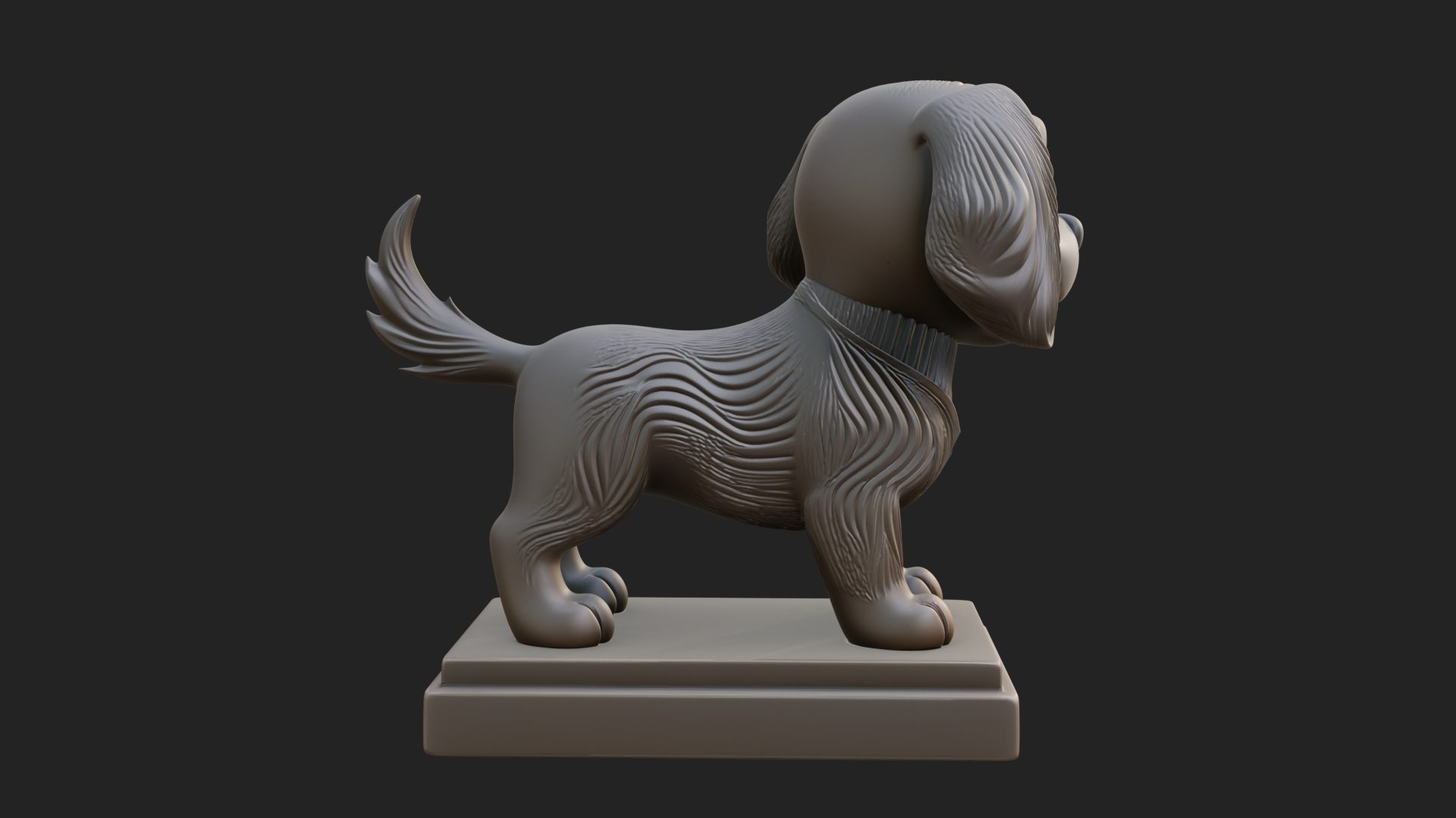 Cute Cartoon Puppy Statue Design 2 3D Print Model 3D Model