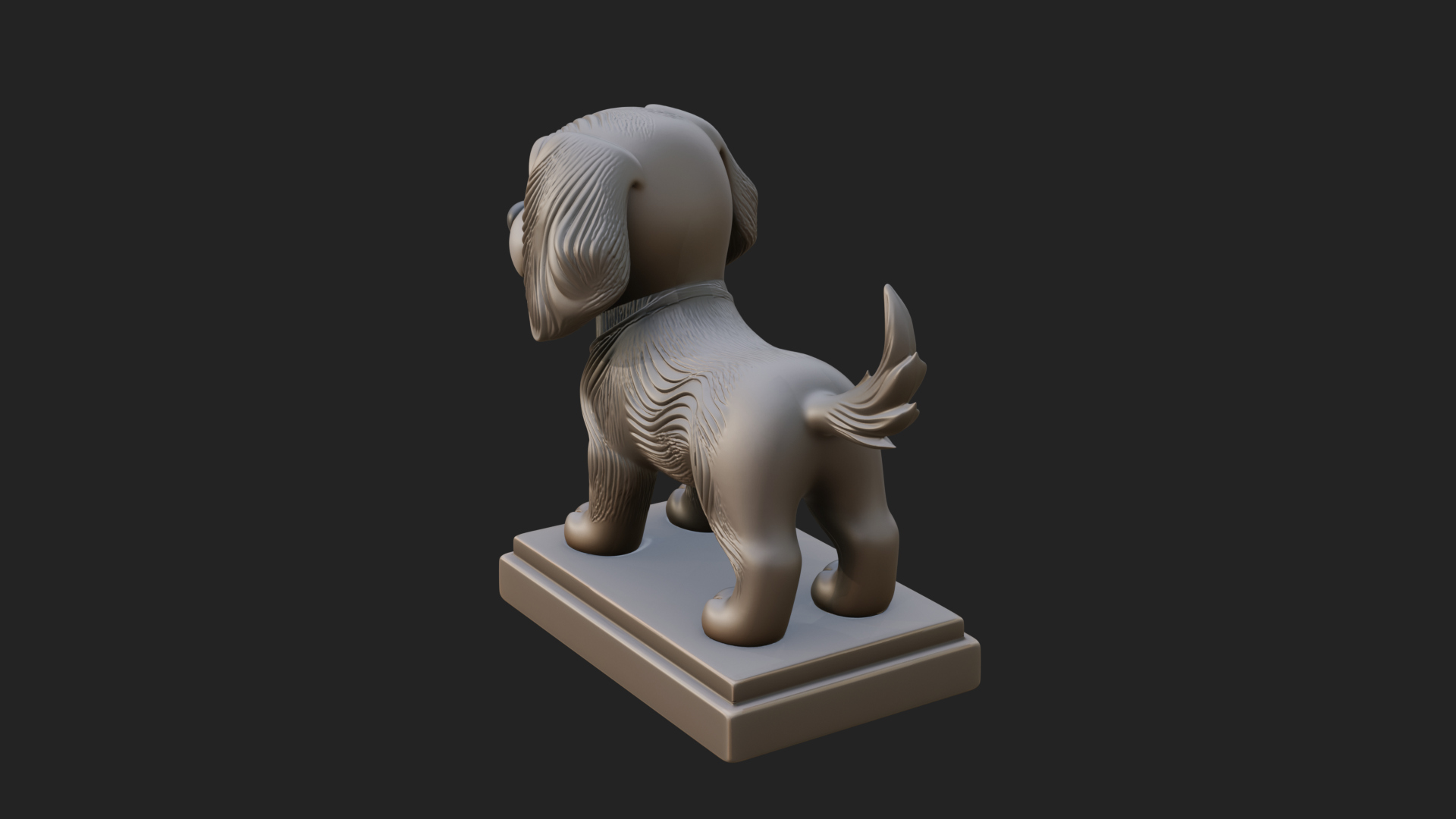 Cute Cartoon Puppy Statue Design 2 3D Print Model 3D Model