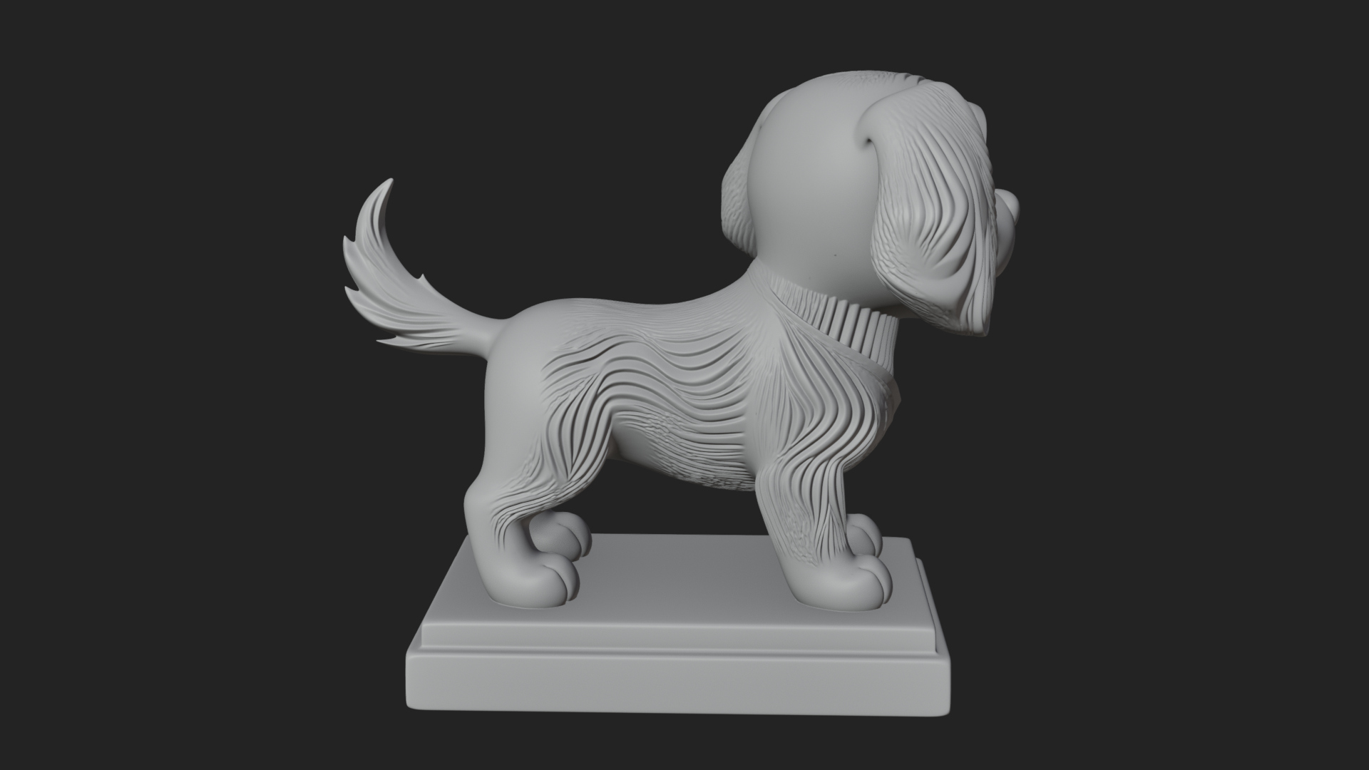 Cute Cartoon Puppy Statue Design 2 3D Print Model 3D Model