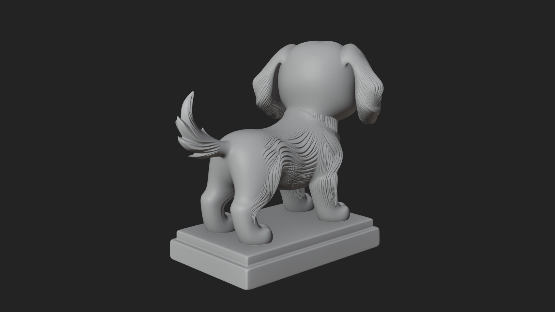 Cute Cartoon Puppy Statue Design 2 3D Print Model 3D Model