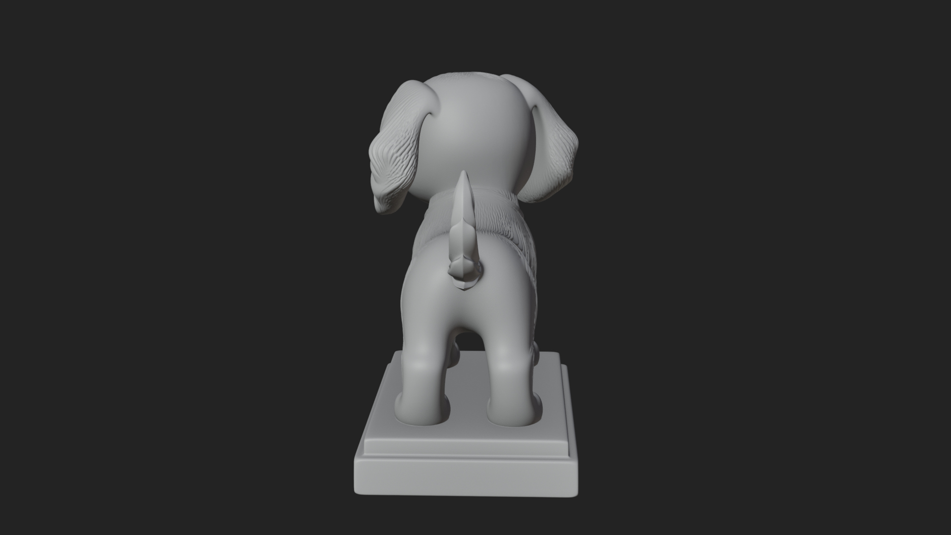 Cute Cartoon Puppy Statue Design 2 3D Print Model 3D Model