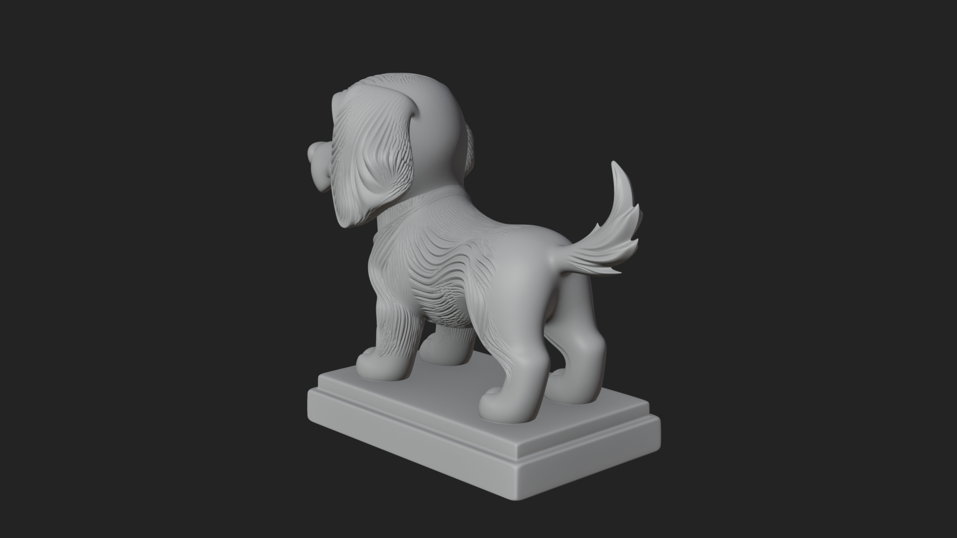 Cute Cartoon Puppy Statue Design 2 3D Print Model 3D Model