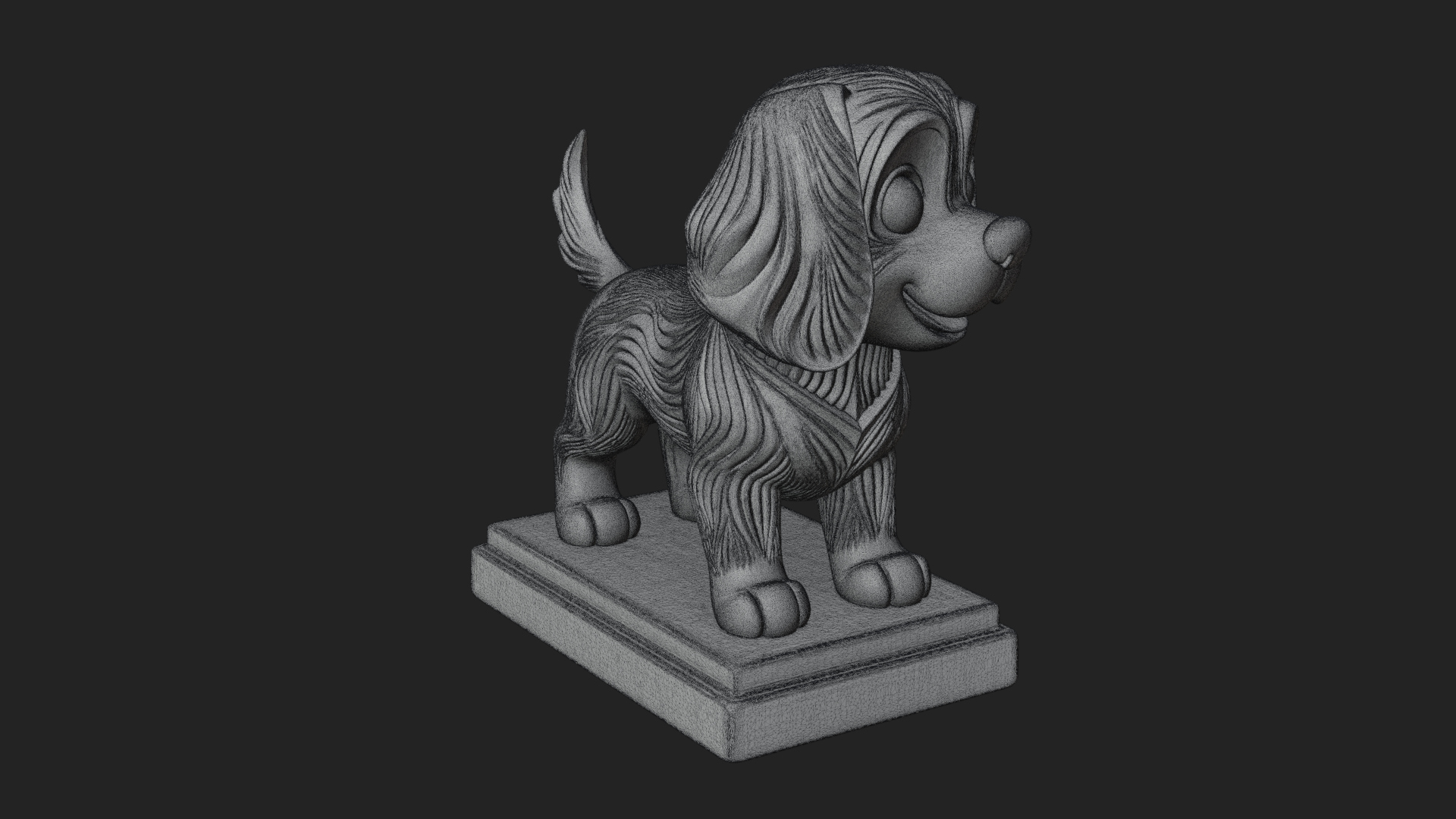 Cute Cartoon Puppy Statue Design 2 3D Print Model 3D Model
