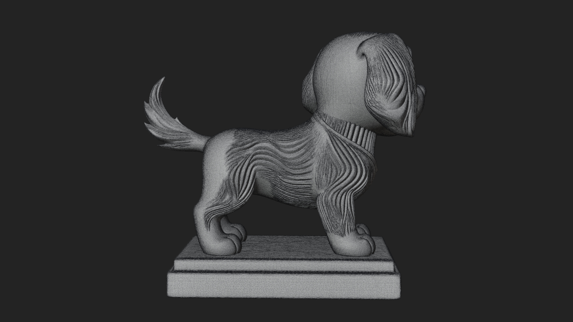 Cute Cartoon Puppy Statue Design 2 3D Print Model 3D Model