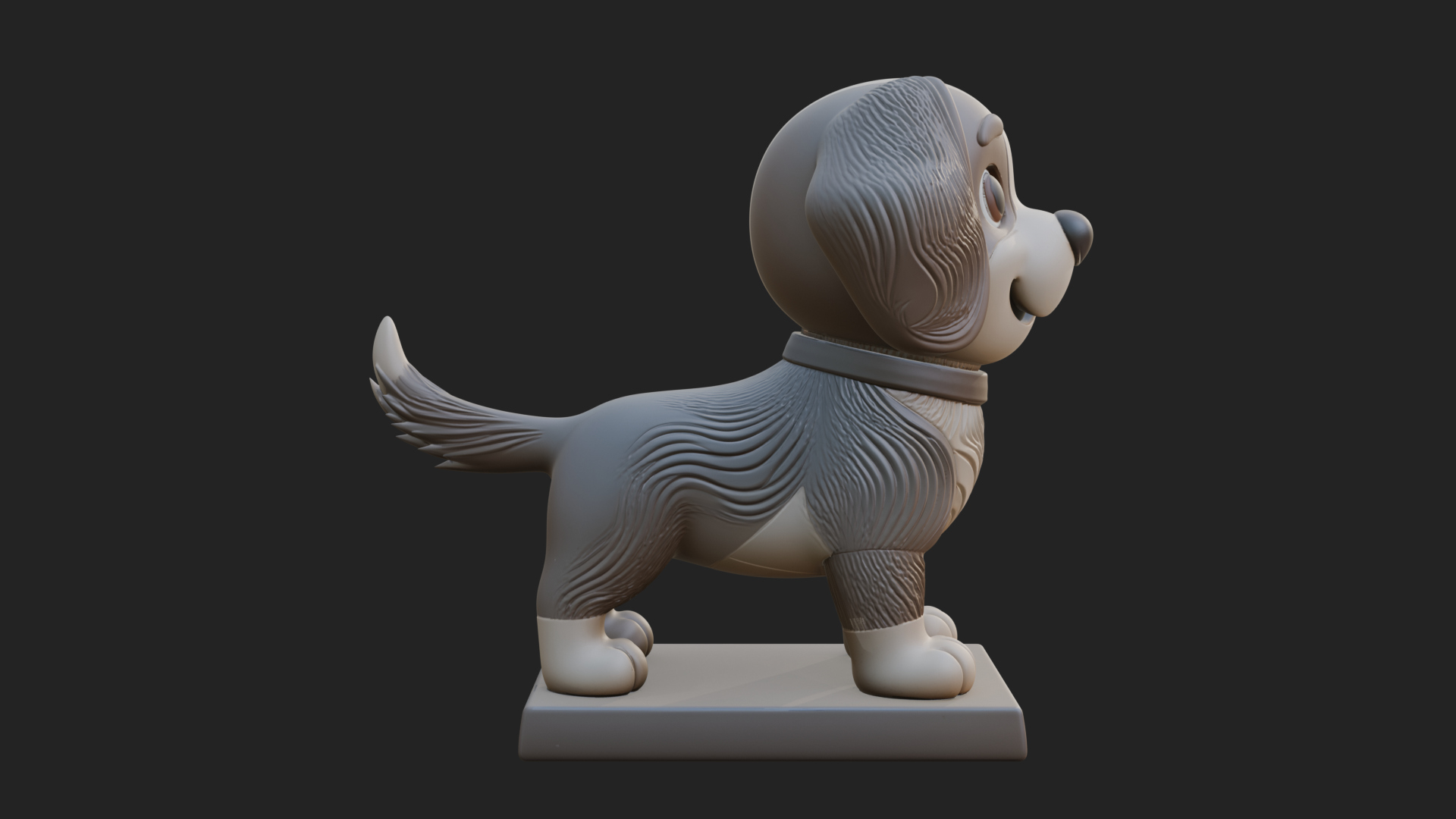 Cute Cartoon Puppy Statue Design 3 3D Print Model 3D Model
