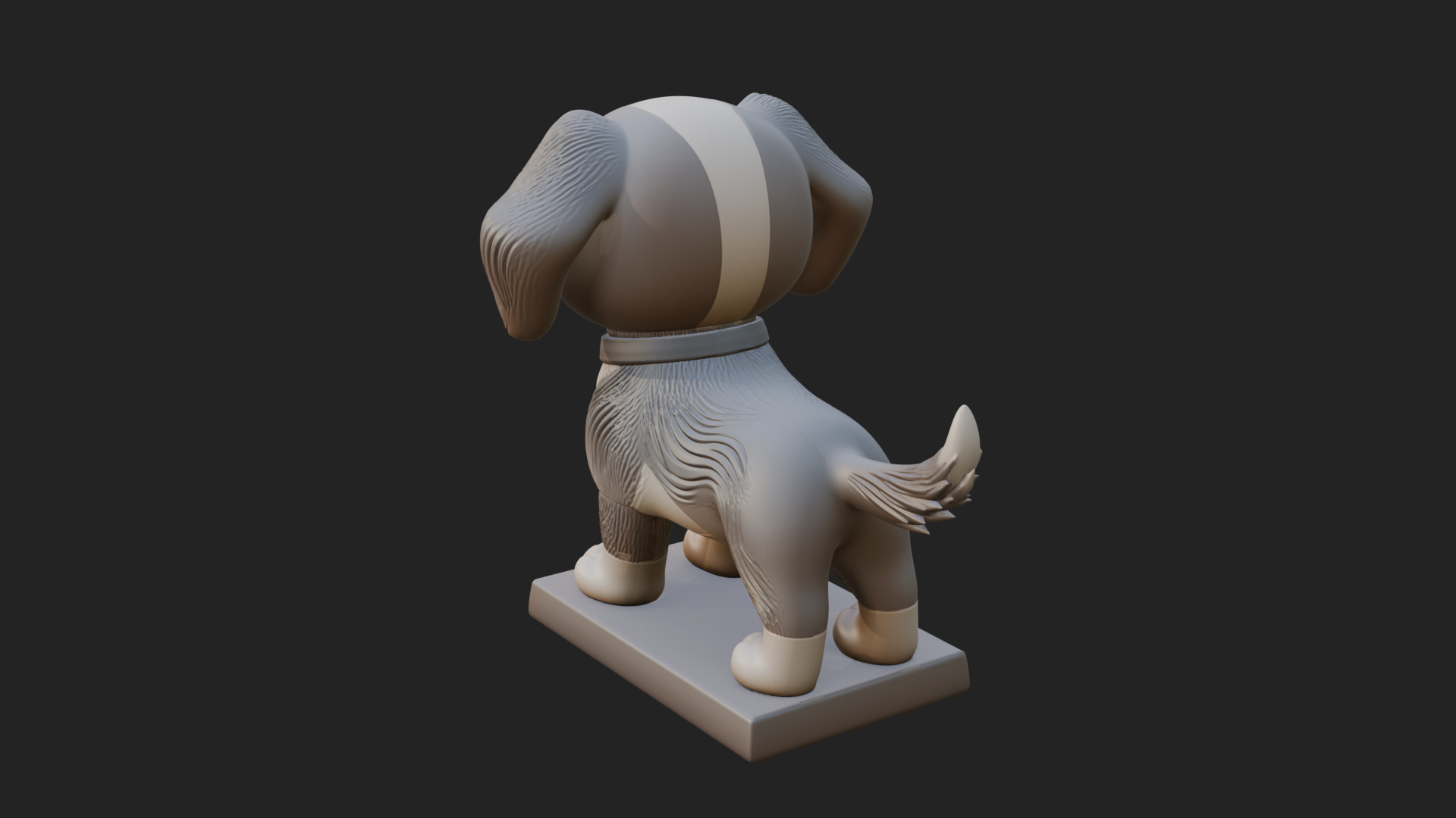 Cute Cartoon Puppy Statue Design 3 3D Print Model 3D Model