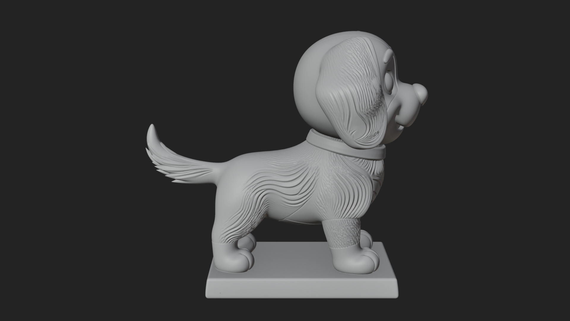 Cute Cartoon Puppy Statue Design 3 3D Print Model 3D Model