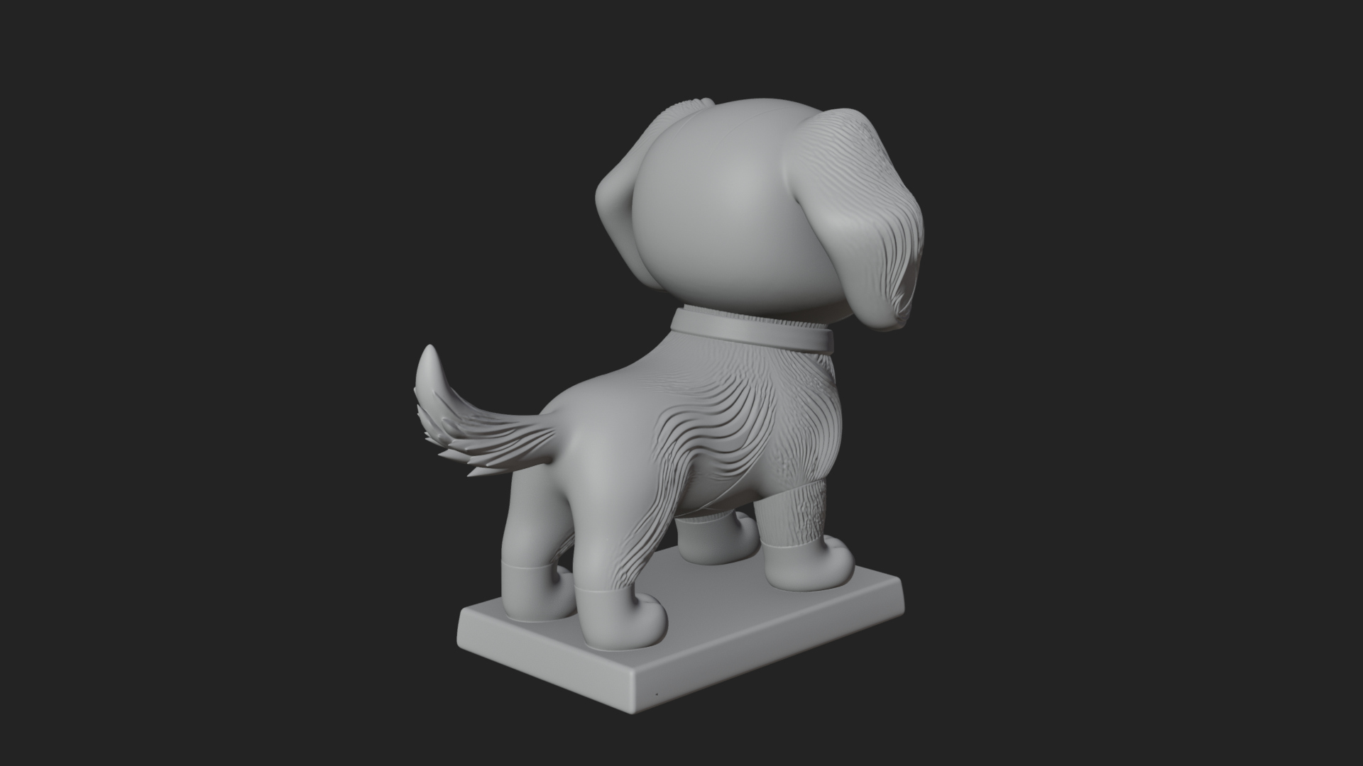 Cute Cartoon Puppy Statue Design 3 3D Print Model 3D Model