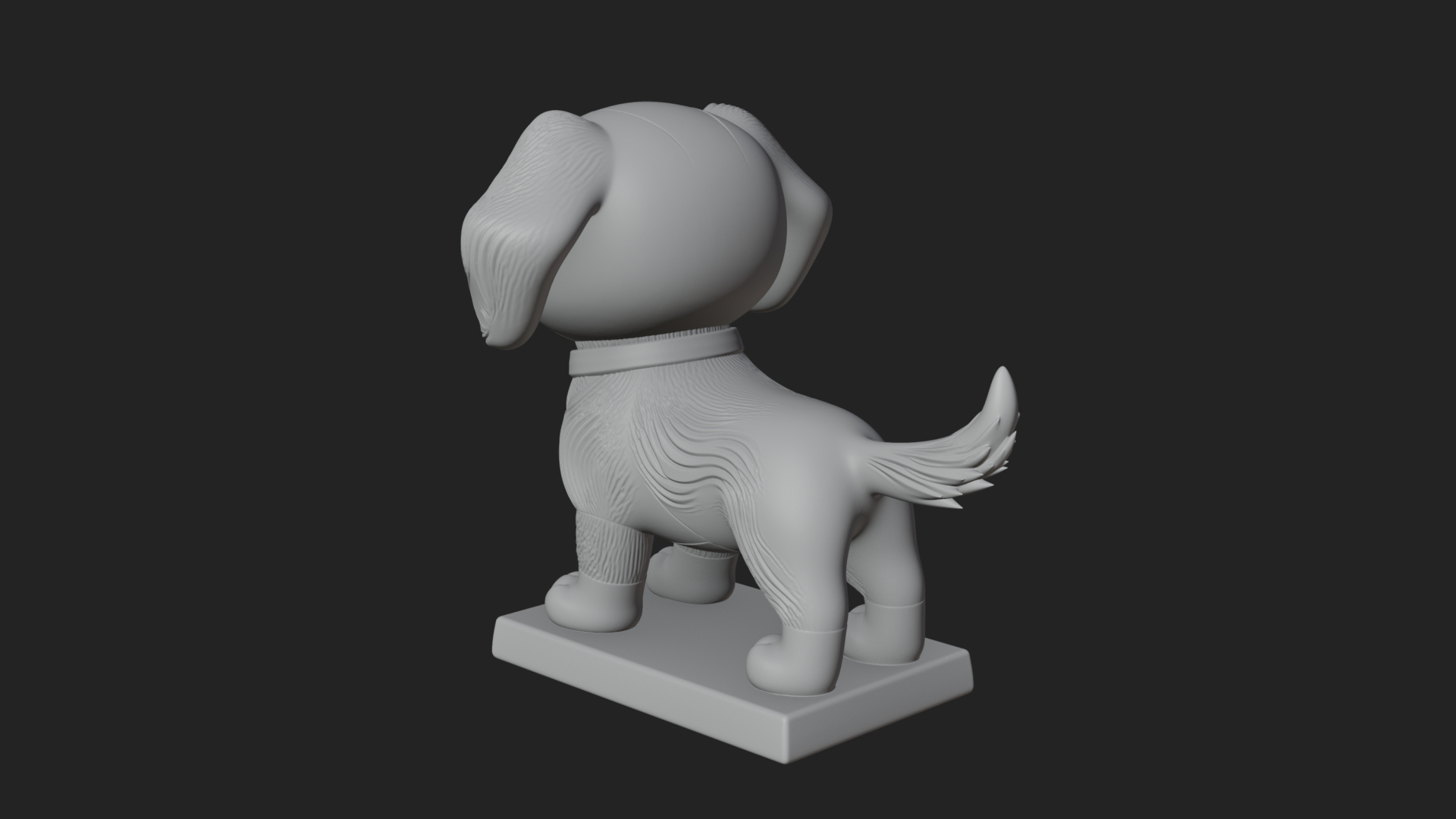 Cute Cartoon Puppy Statue Design 3 3D Print Model 3D Model