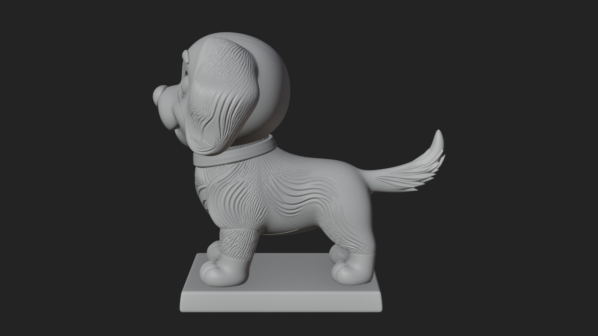 Cute Cartoon Puppy Statue Design 3 3D Print Model 3D Model
