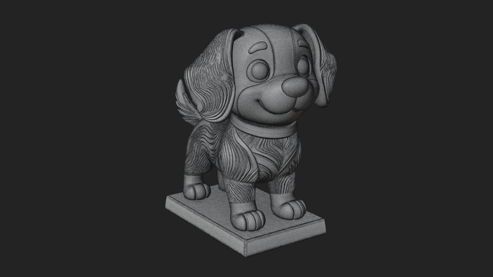 Cute Cartoon Puppy Statue Design 3 3D Print Model 3D Model