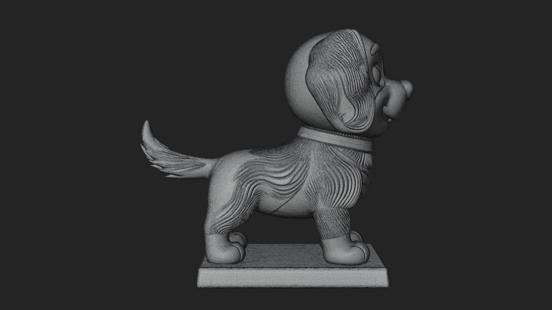 Cute Cartoon Puppy Statue Design 3 3D Print Model 3D Model