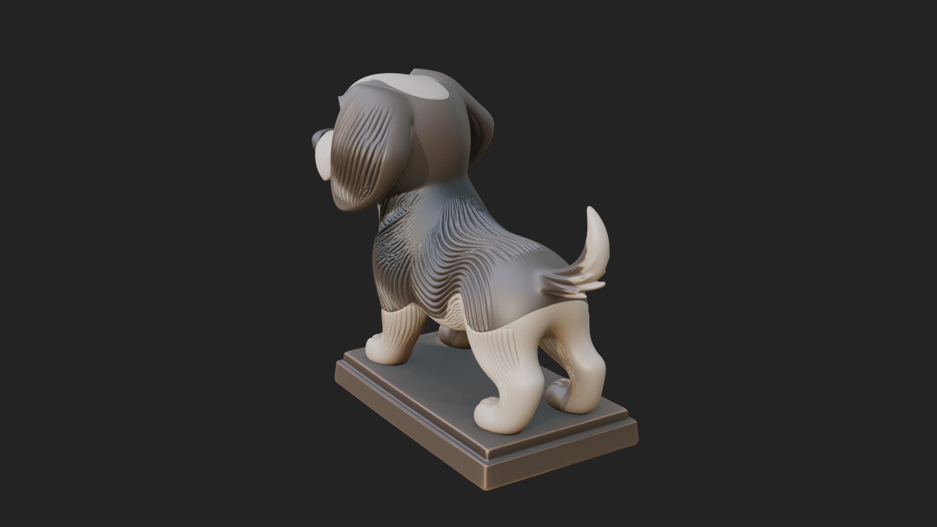 Cute Cartoon Puppy Statue Design 4 3D Print Model 3D Model