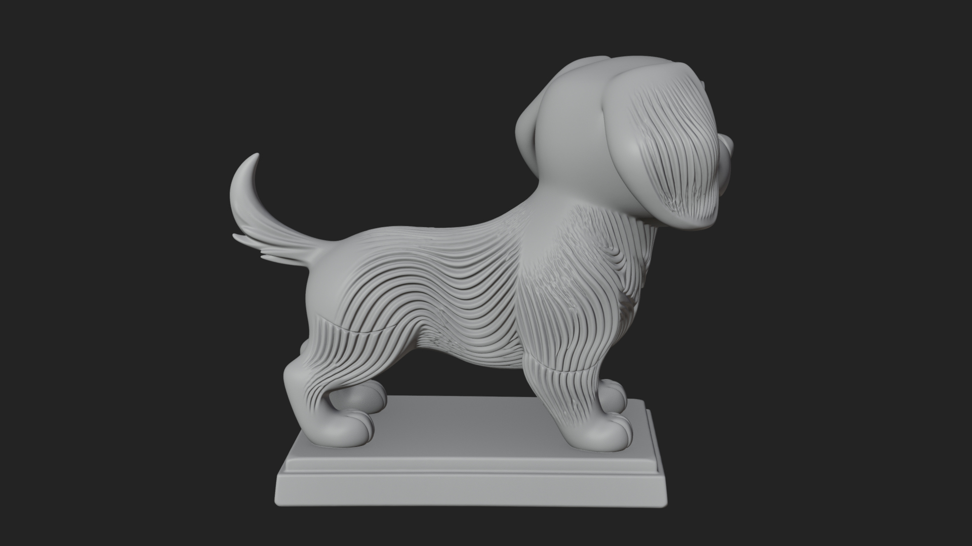 Cute Cartoon Puppy Statue Design 4 3D Print Model 3D Model