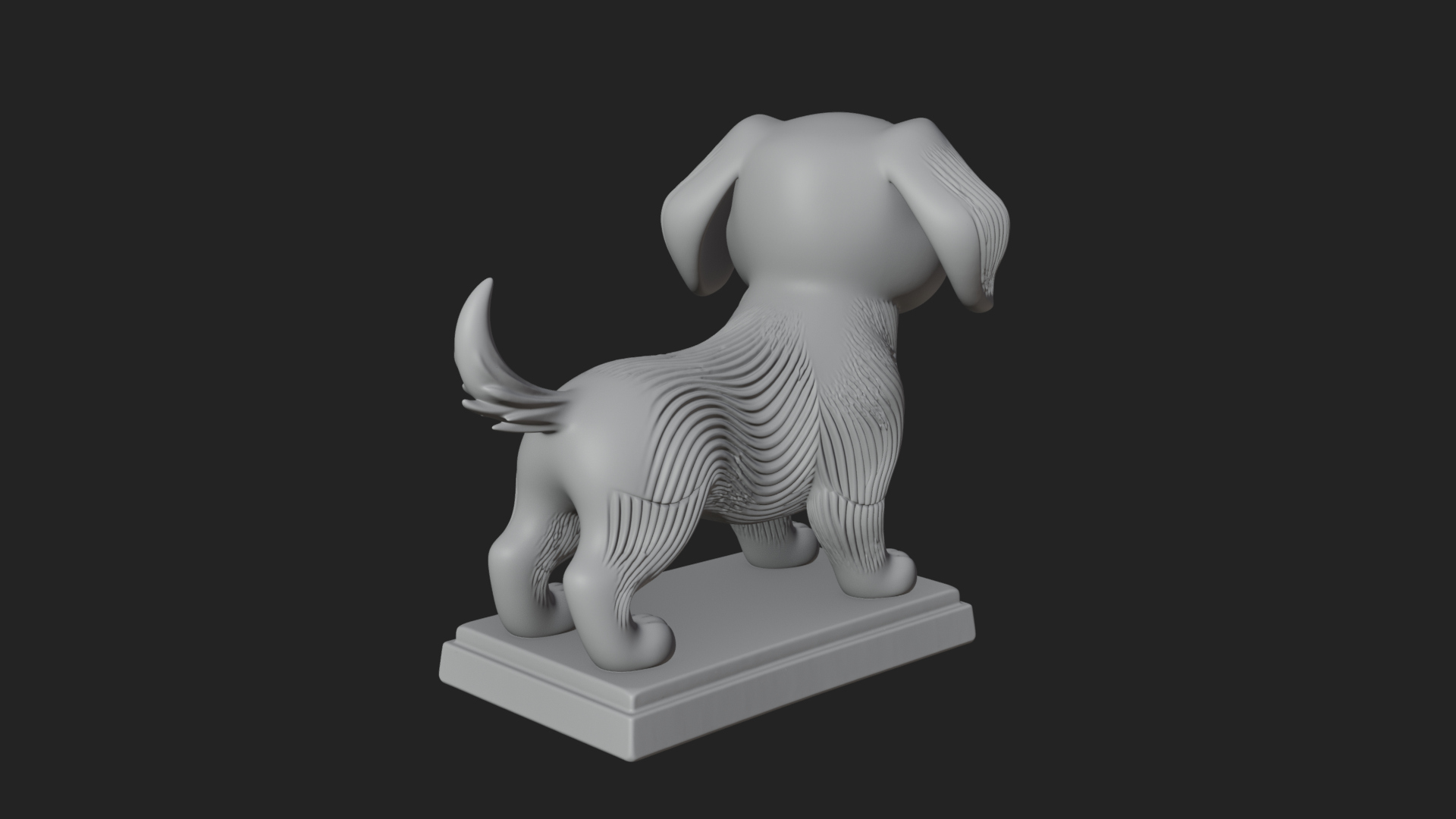 Cute Cartoon Puppy Statue Design 4 3D Print Model 3D Model