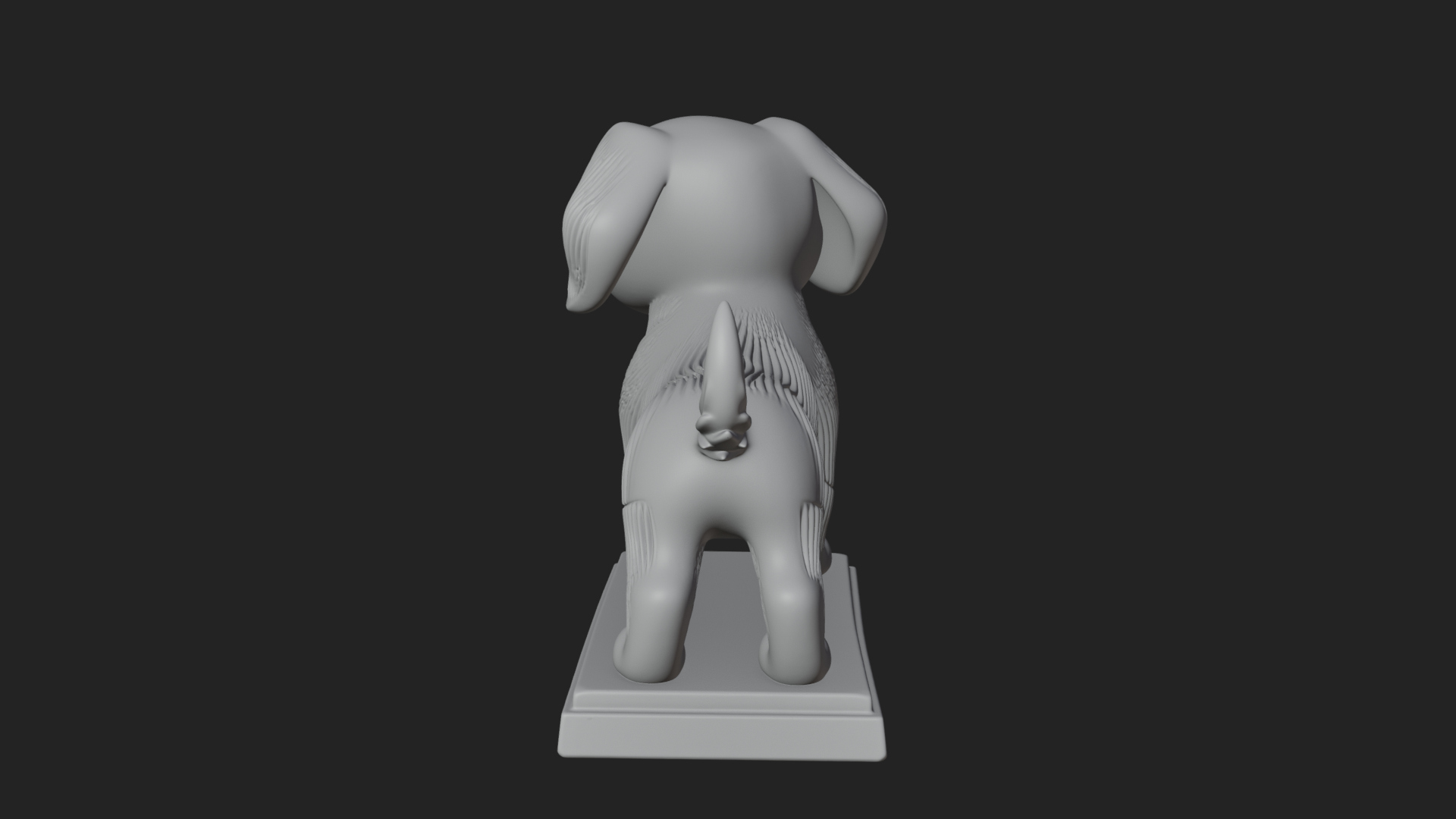 Cute Cartoon Puppy Statue Design 4 3D Print Model 3D Model