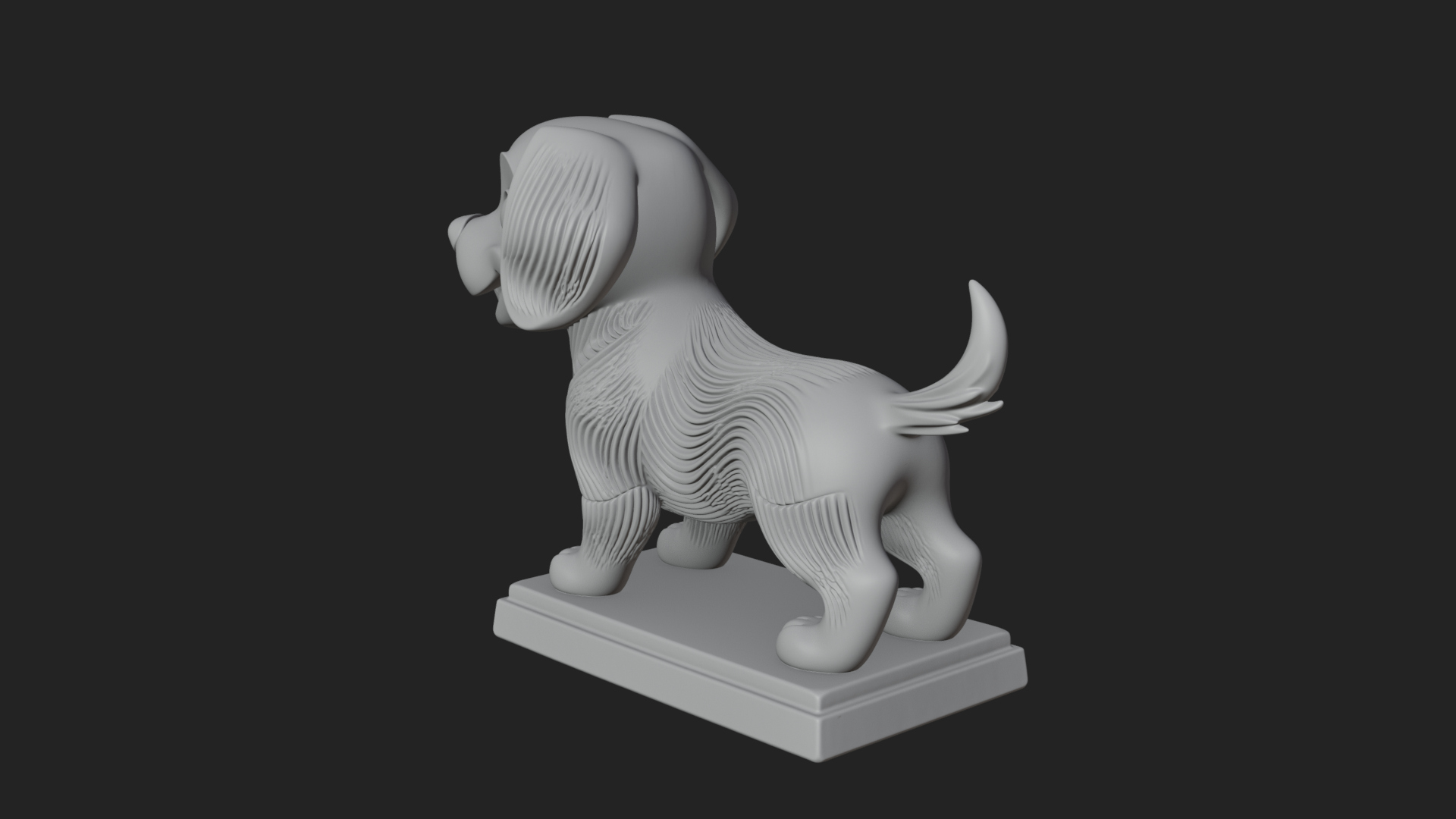 Cute Cartoon Puppy Statue Design 4 3D Print Model 3D Model