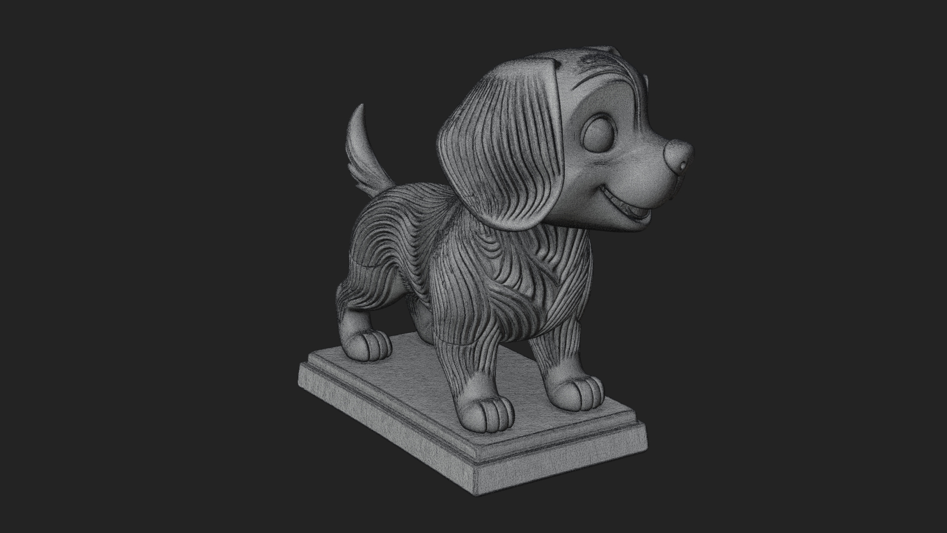 Cute Cartoon Puppy Statue Design 4 3D Print Model 3D Model