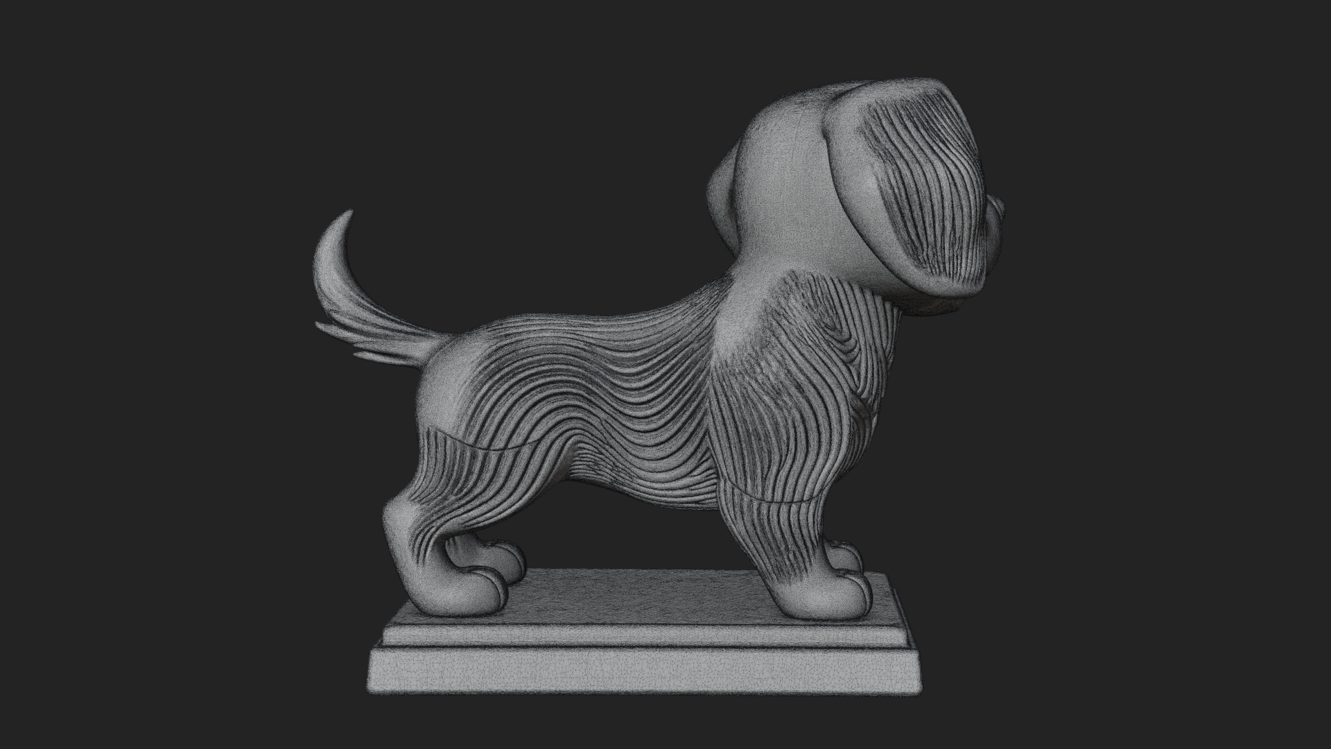 Cute Cartoon Puppy Statue Design 4 3D Print Model 3D Model