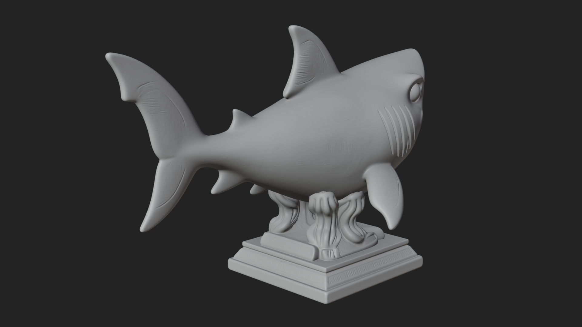 Cute Cartoon Shark Bust Statue Design 1 3D Print Model by ARCHVANTA