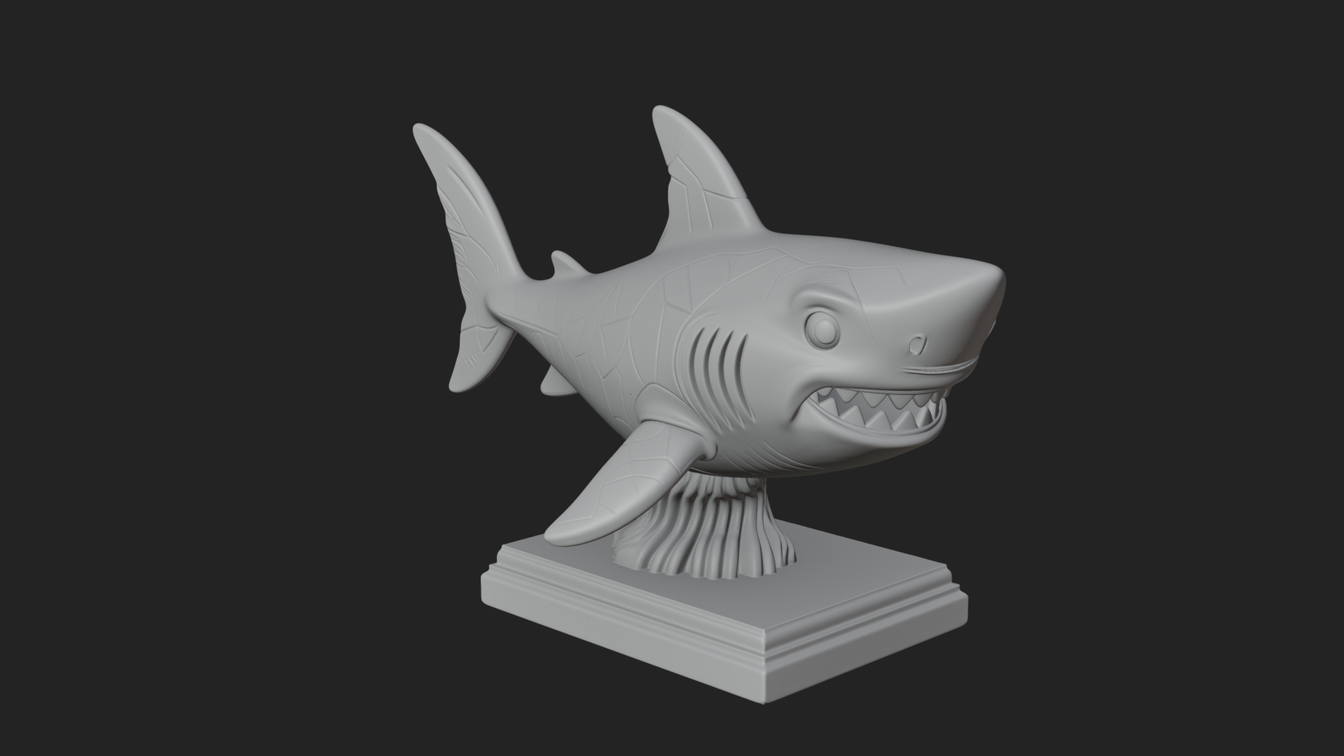 Cute Cartoon Shark Bust Statue Design 3 3D Print Model by ARCHVANTA