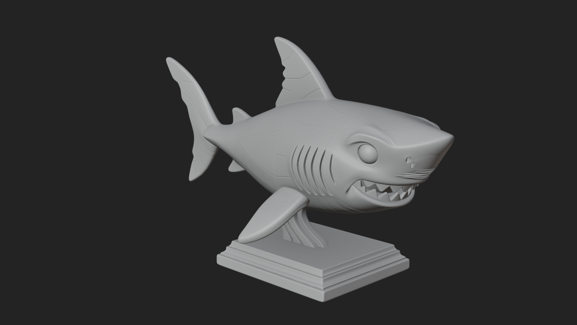 Cute Cartoon Shark Bust Statue Design 4 3D Print Model by ARCHVANTA