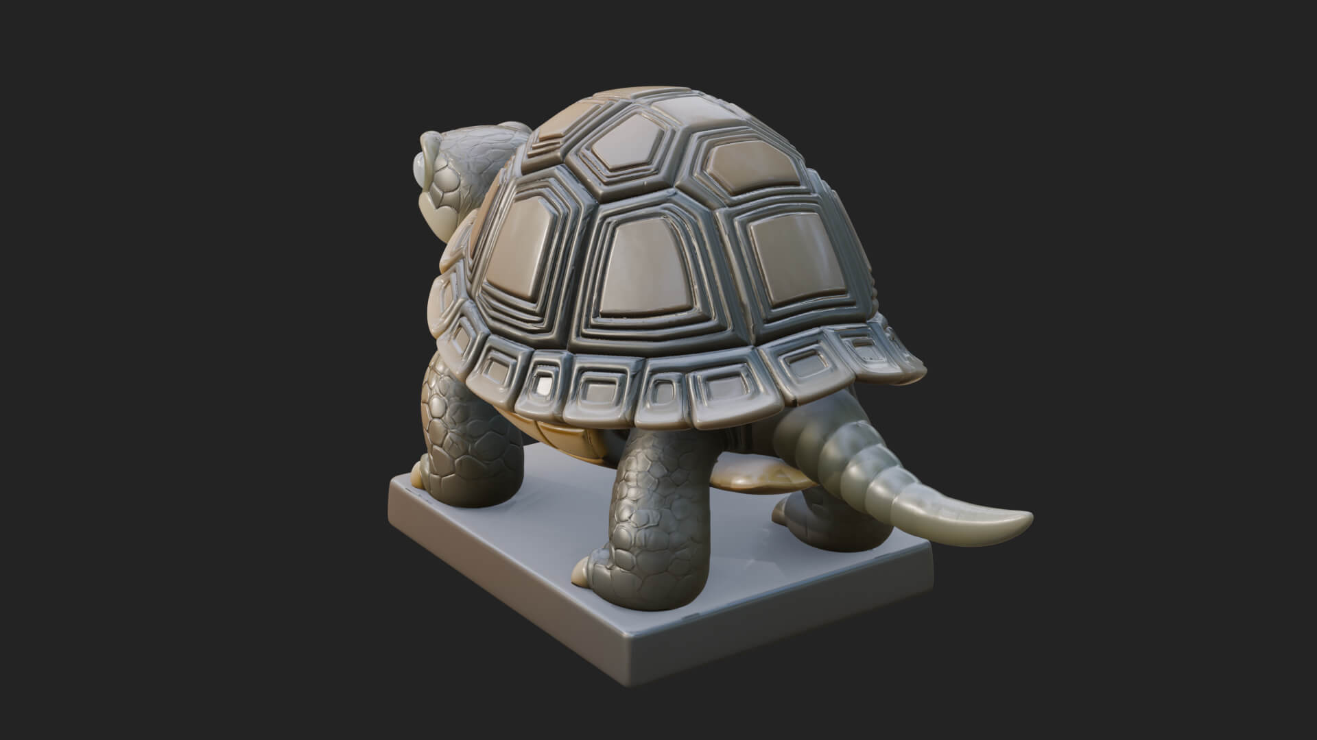 Cute Cartoon Tortoise Statue Design 1 3D Print Model 3D Model