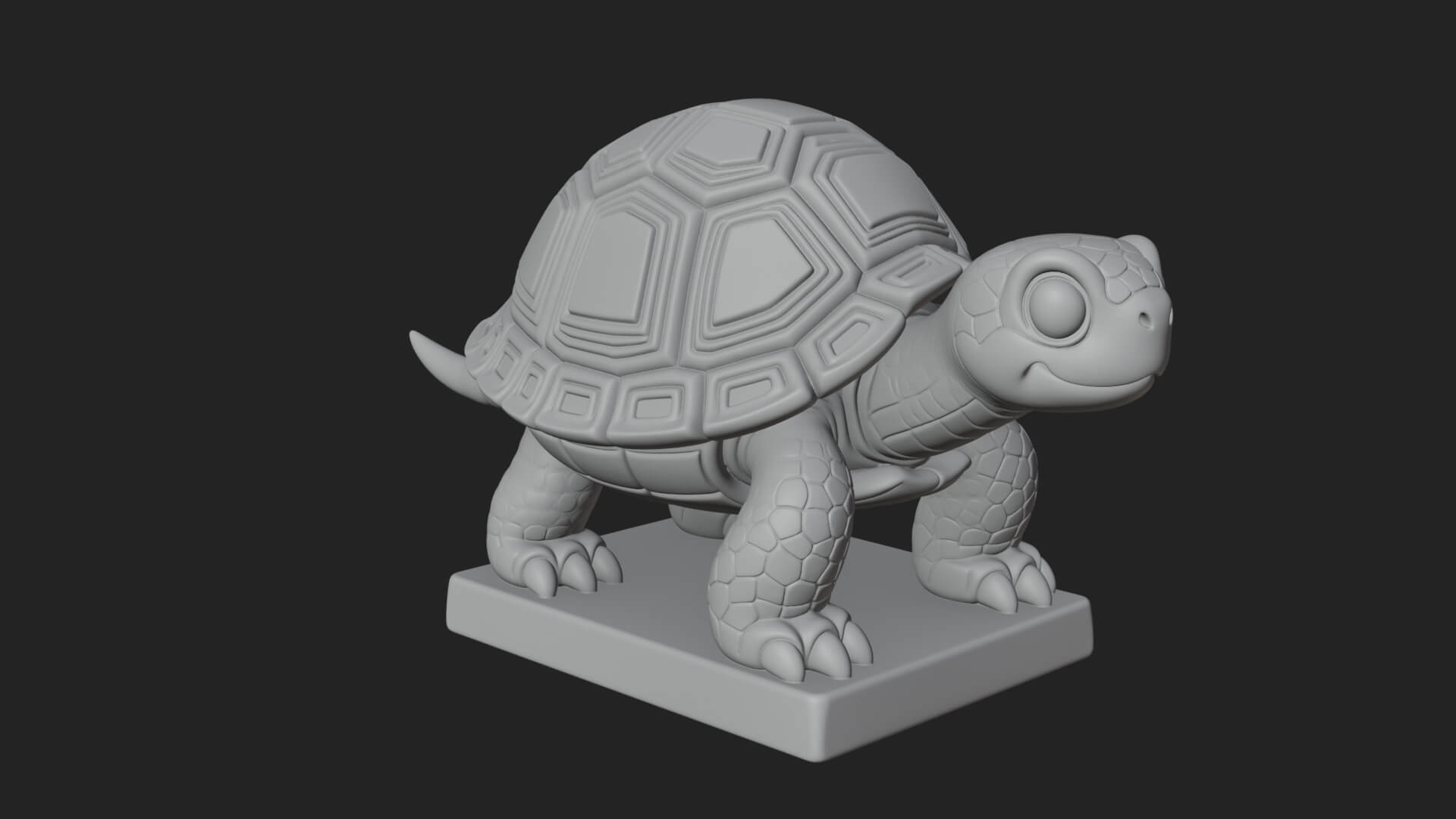 Cute Cartoon Tortoise Statue Design 1 3D Print Model 3D Model