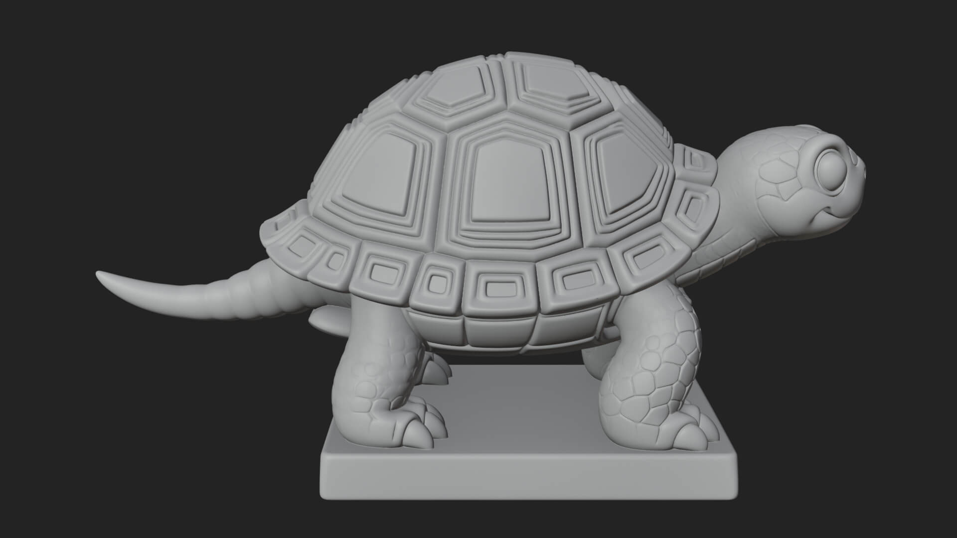 Cute Cartoon Tortoise Statue Design 1 3D Print Model 3D Model