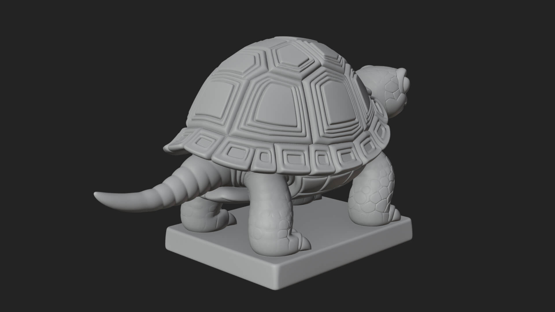 Cute Cartoon Tortoise Statue Design 1 3D Print Model 3D Model