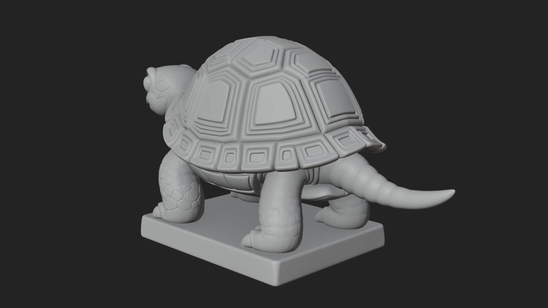 Cute Cartoon Tortoise Statue Design 1 3D Print Model 3D Model