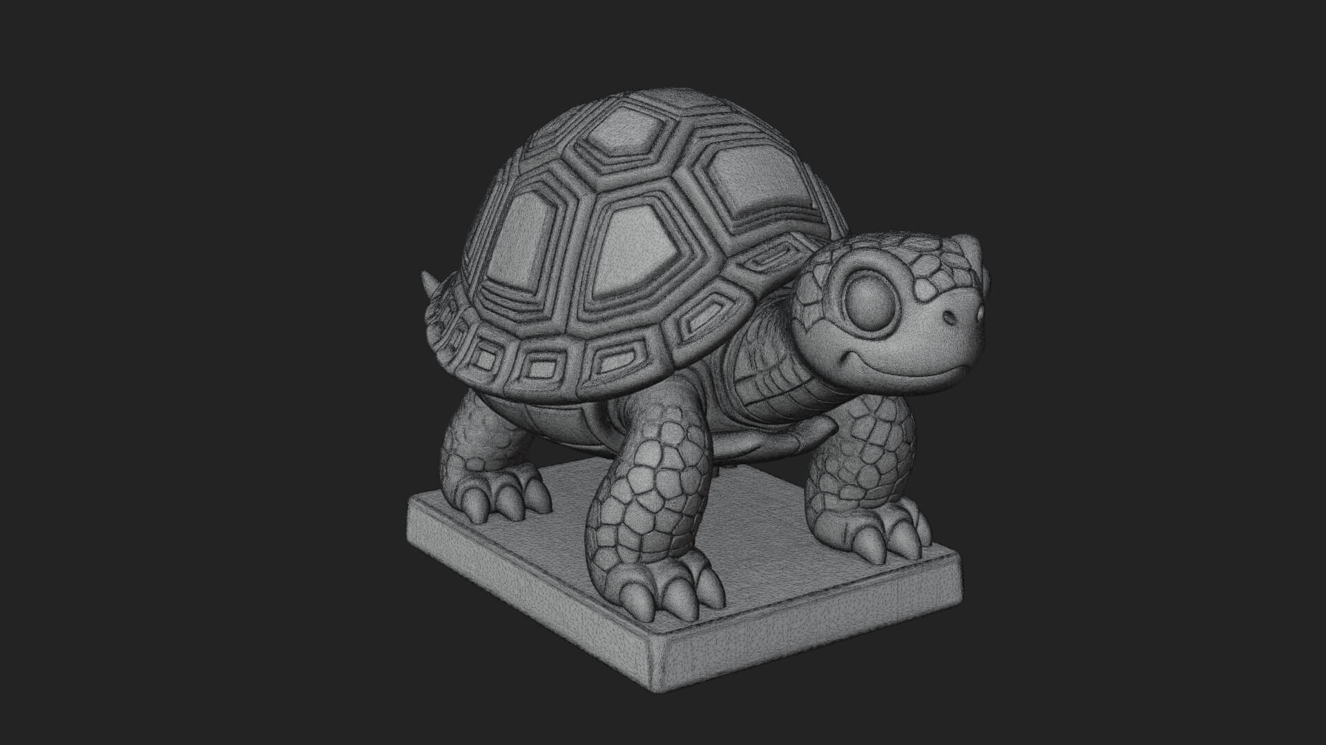 Cute Cartoon Tortoise Statue Design 1 3D Print Model 3D Model