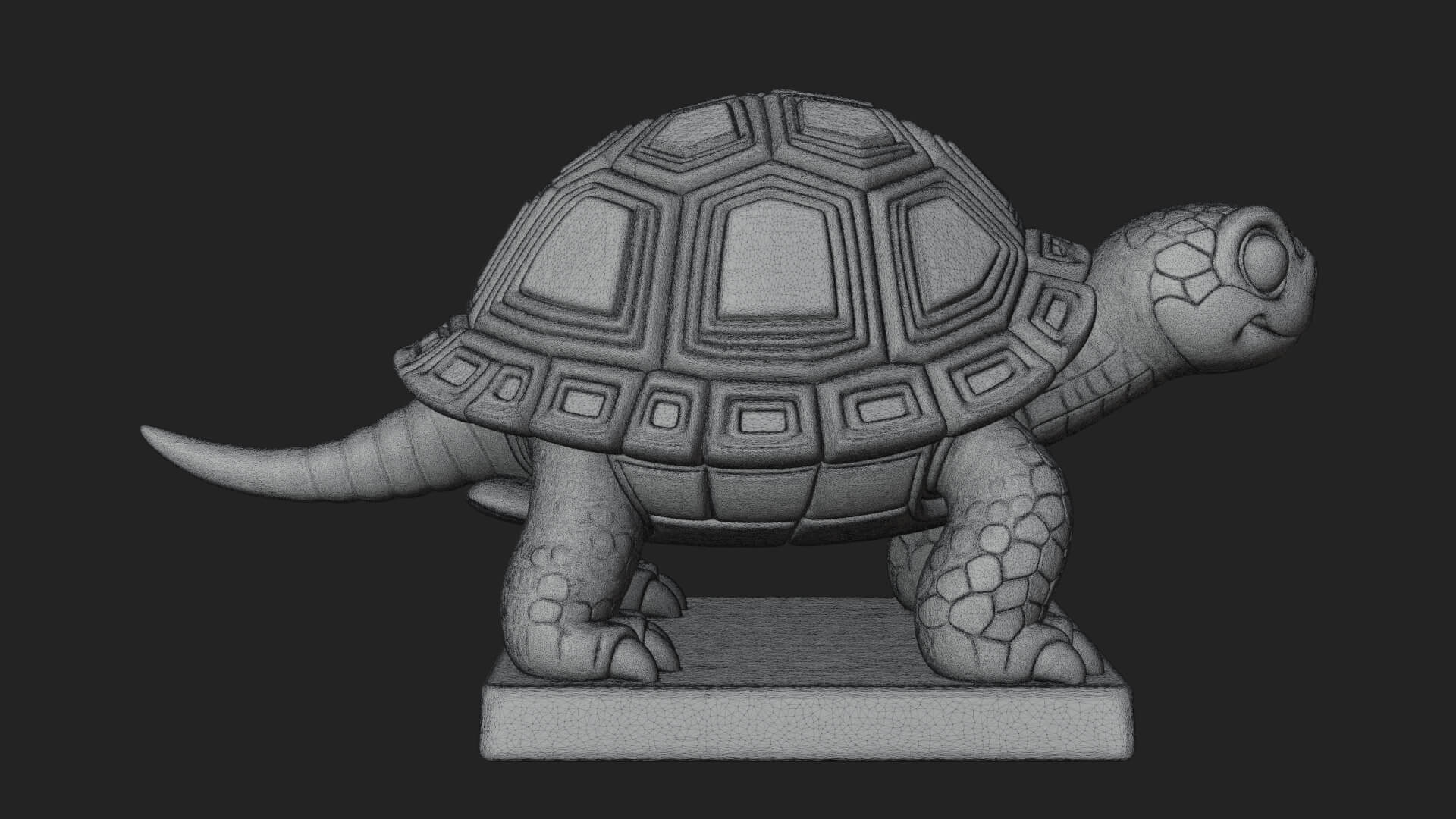 Cute Cartoon Tortoise Statue Design 1 3D Print Model 3D Model
