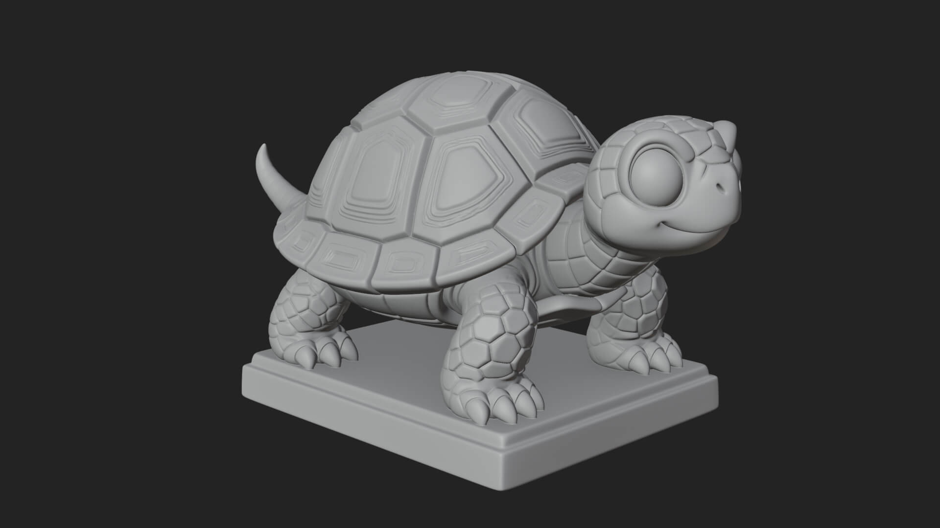 Cute Cartoon Tortoise Statue Design 2 3D Print Model 3D Model