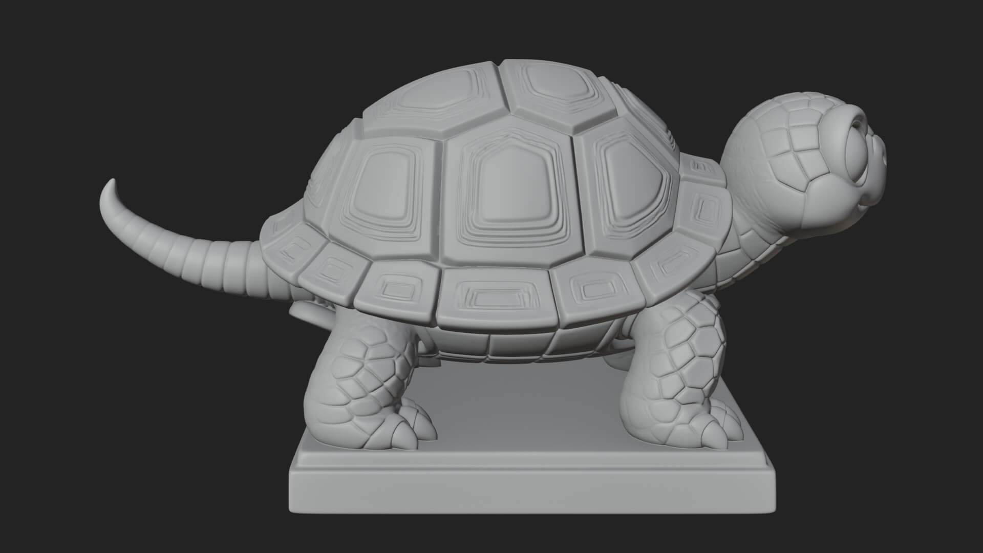 Cute Cartoon Tortoise Statue Design 2 3D Print Model 3D Model
