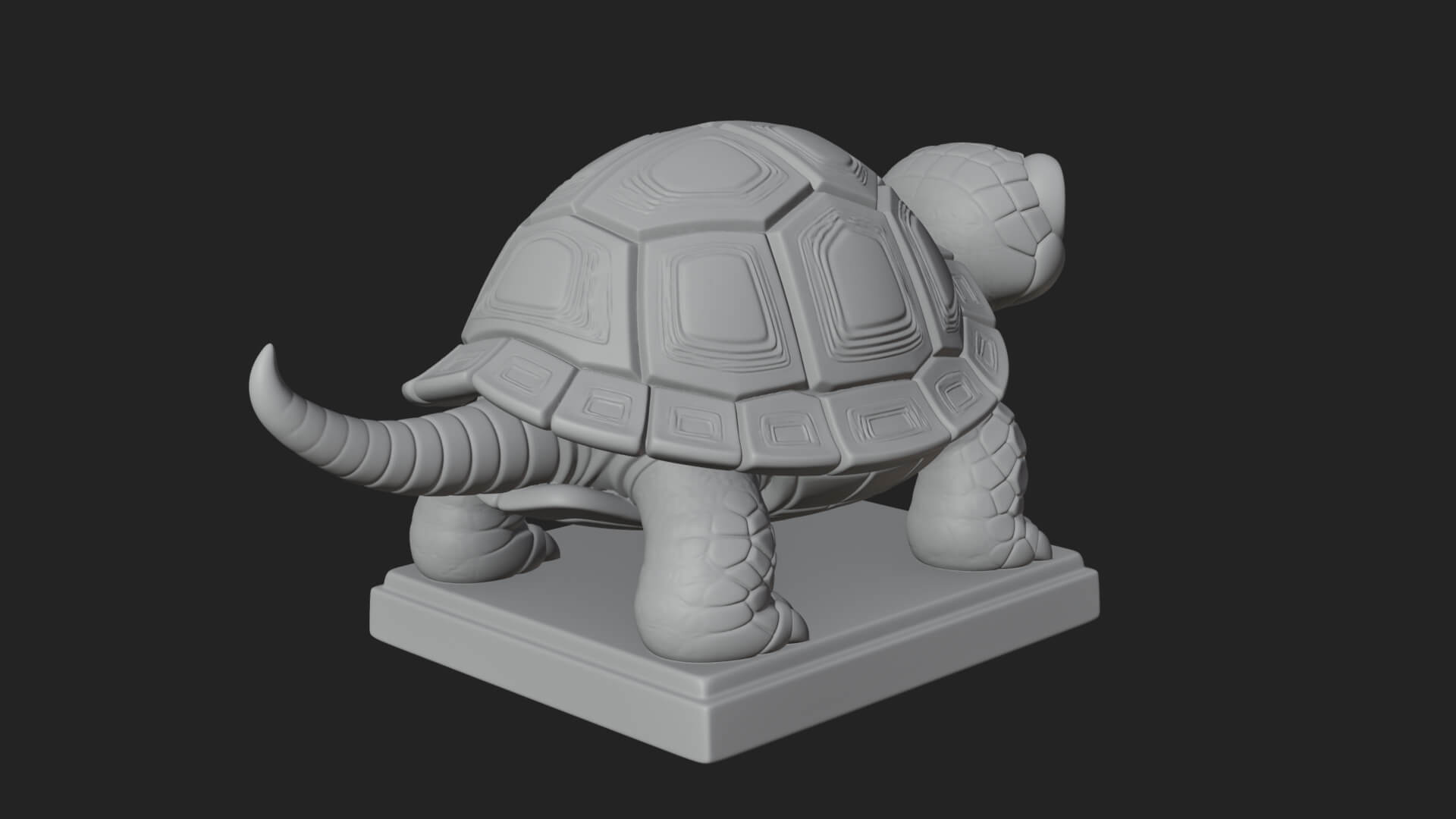 Cute Cartoon Tortoise Statue Design 2 3D Print Model 3D Model
