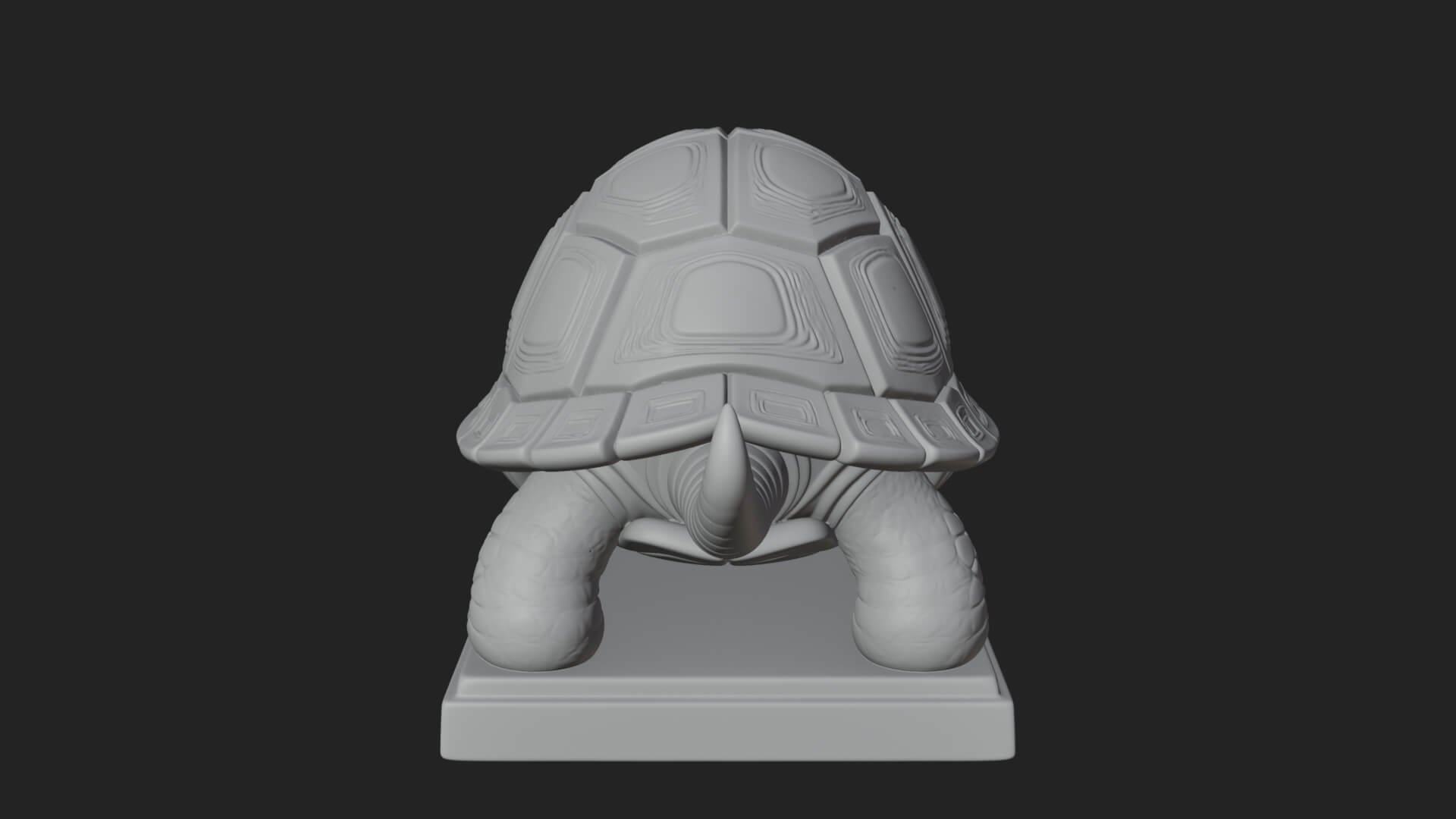 Cute Cartoon Tortoise Statue Design 2 3D Print Model 3D Model
