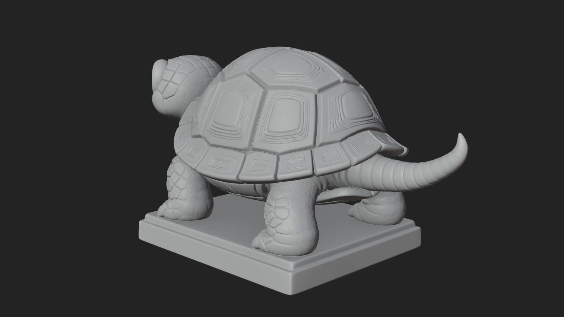 Cute Cartoon Tortoise Statue Design 2 3D Print Model 3D Model
