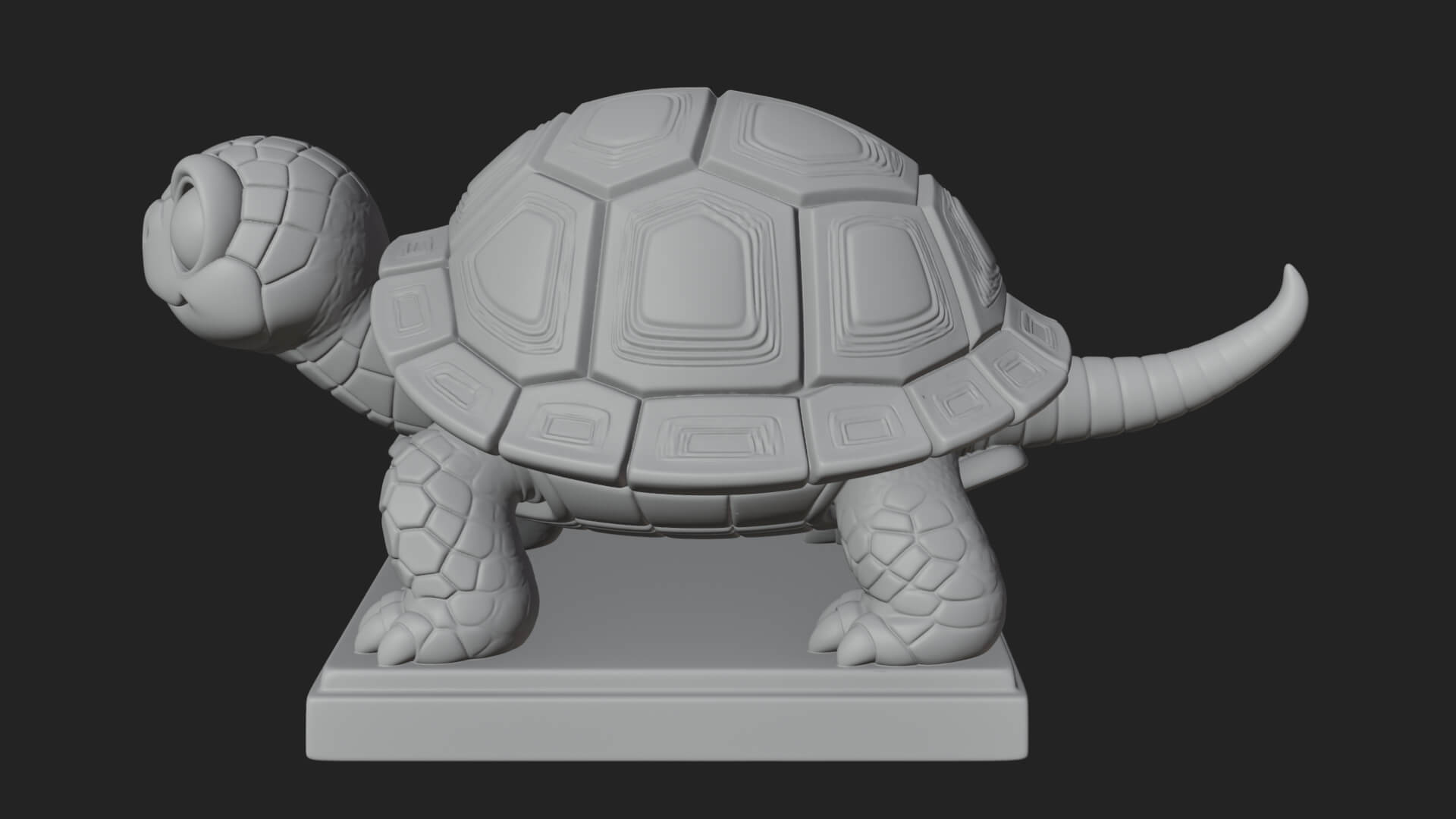 Cute Cartoon Tortoise Statue Design 2 3D Print Model 3D Model