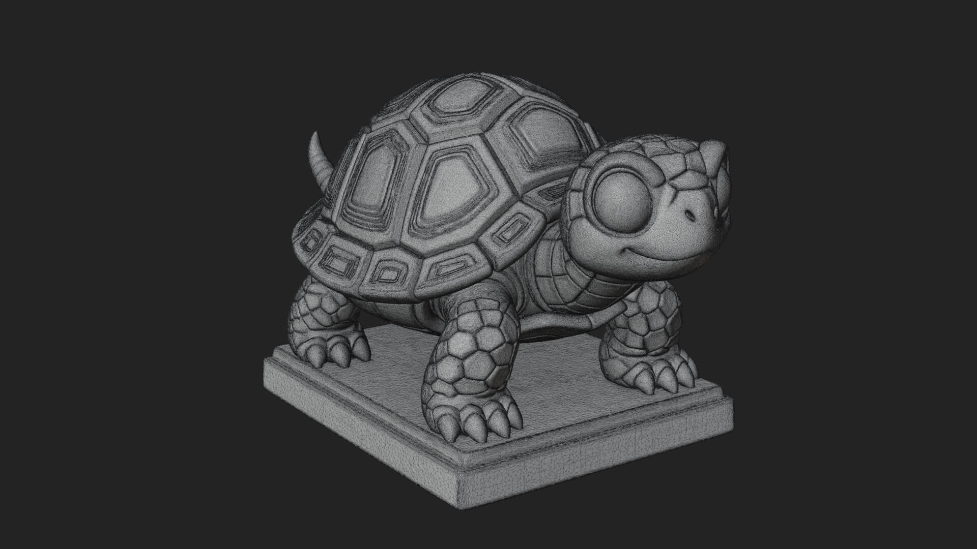 Cute Cartoon Tortoise Statue Design 2 3D Print Model 3D Model
