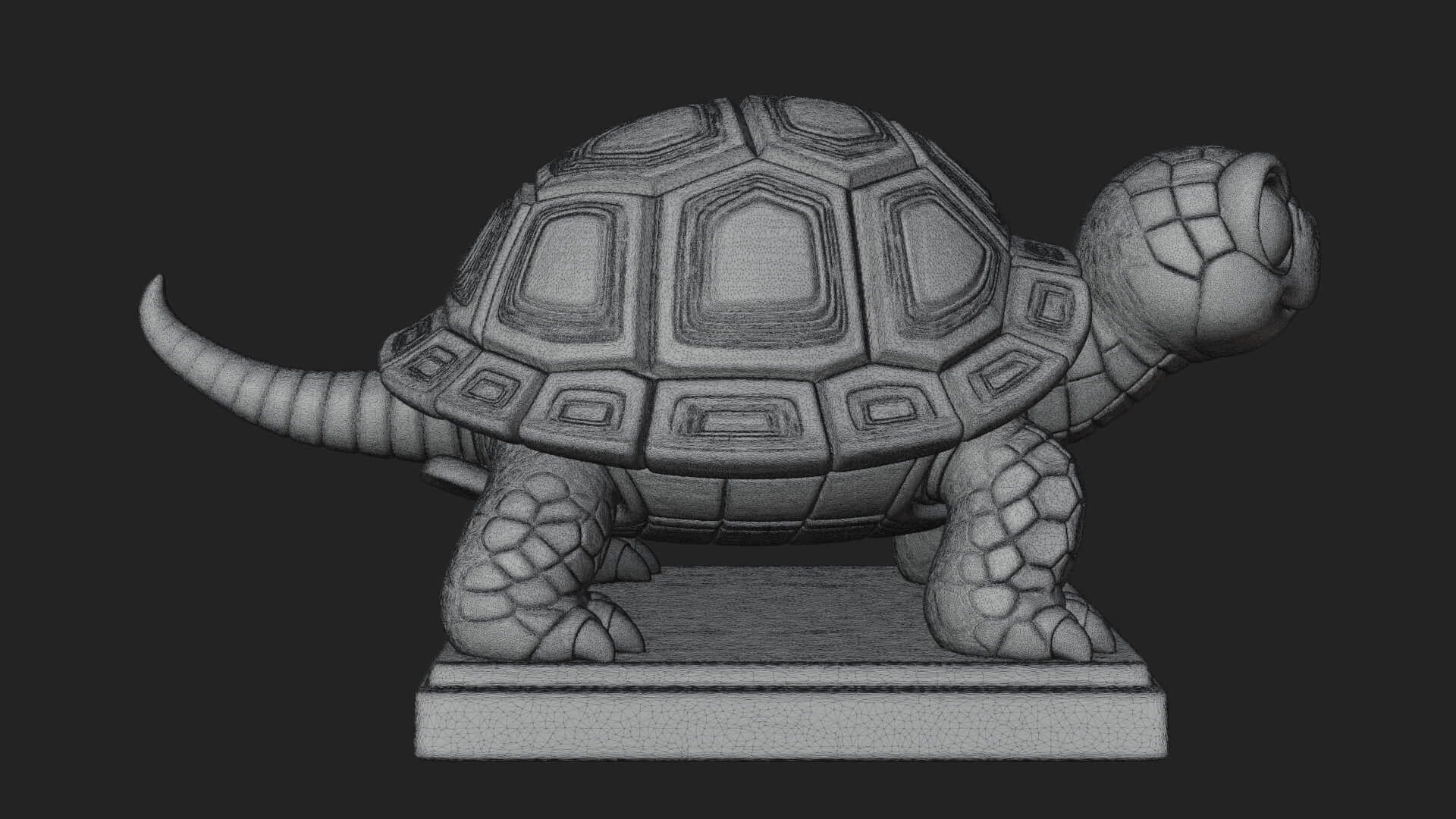 Cute Cartoon Tortoise Statue Design 2 3D Print Model 3D Model