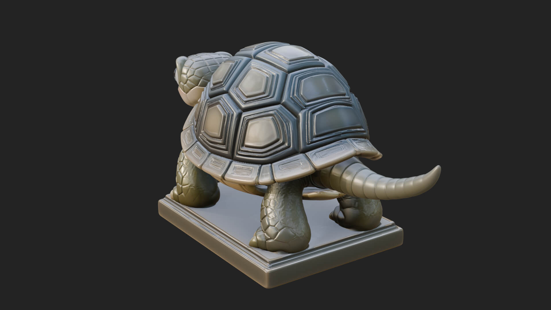 Cute Cartoon Tortoise Statue Design 3 3D Print Model 3D Model