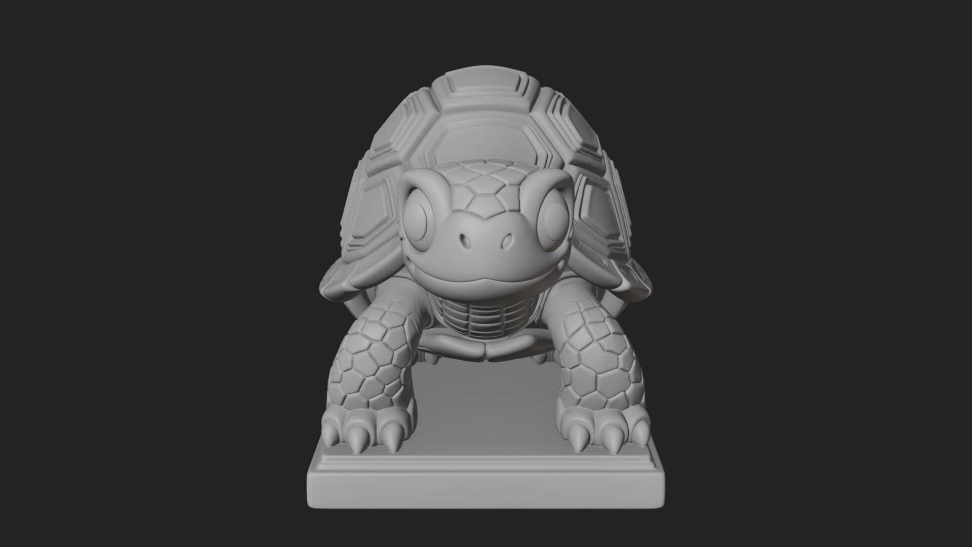 Cute Cartoon Tortoise Statue Design 3 3D Print Model 3D Model