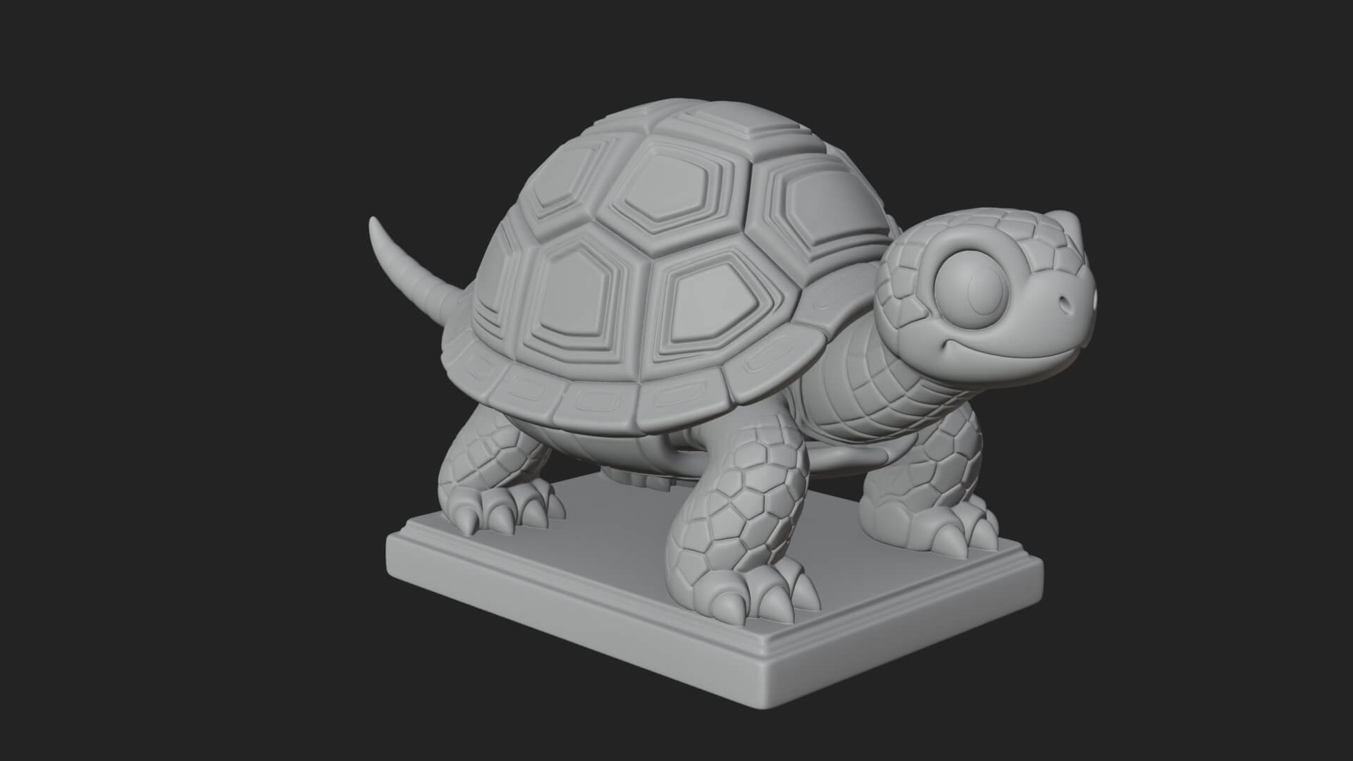 Cute Cartoon Tortoise Statue Design 3 3D Print Model 3D Model