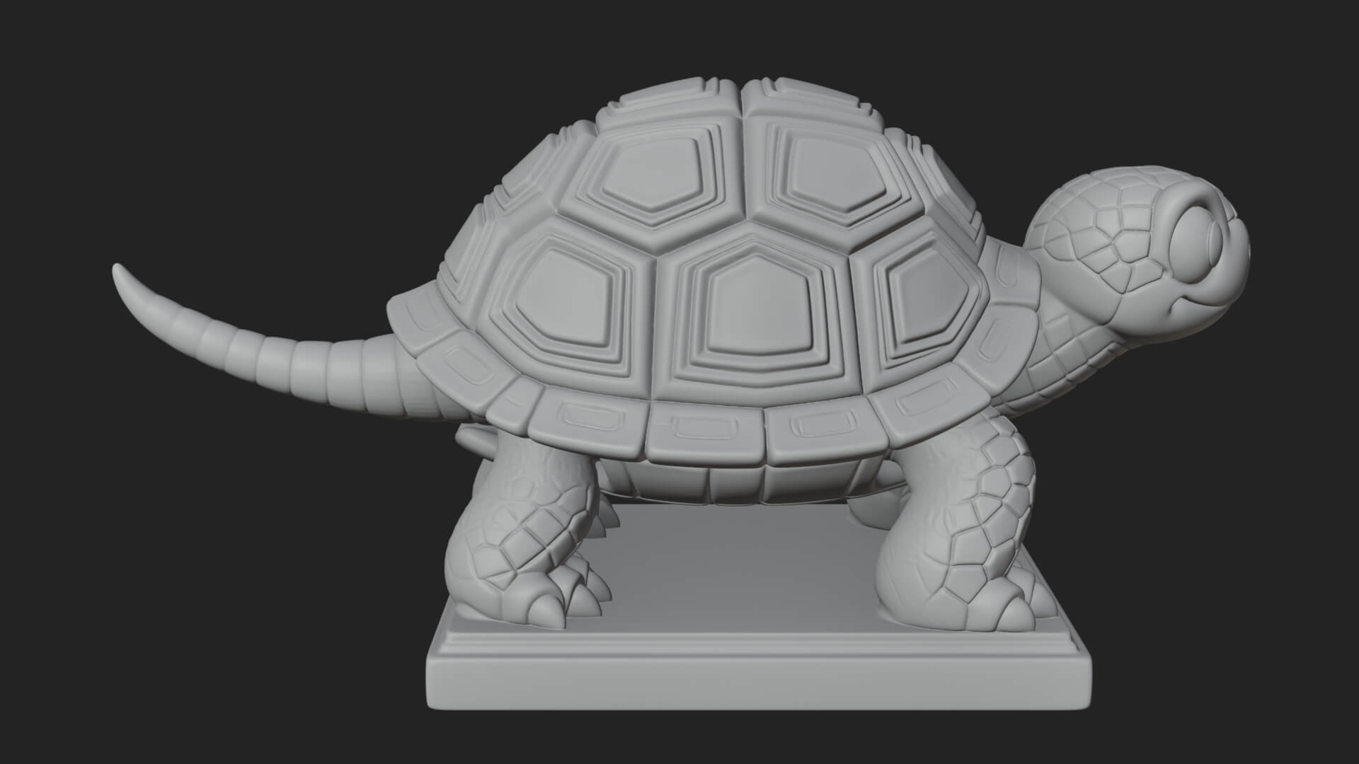 Cute Cartoon Tortoise Statue Design 3 3D Print Model 3D Model