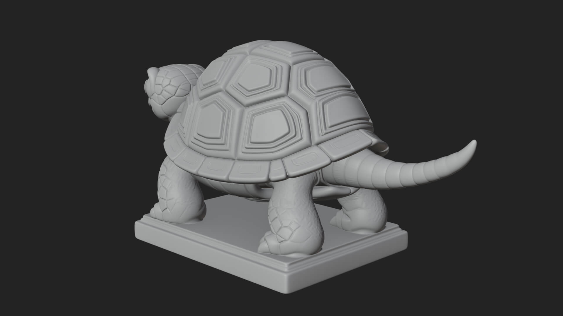 Cute Cartoon Tortoise Statue Design 3 3D Print Model 3D Model
