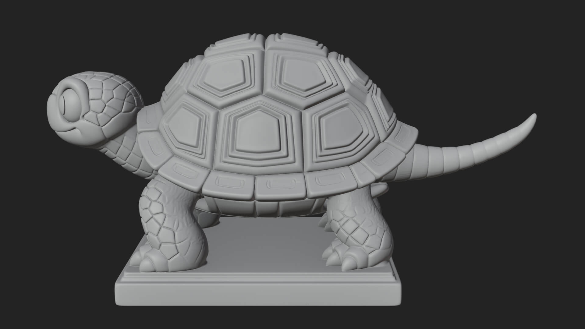 Cute Cartoon Tortoise Statue Design 3 3D Print Model 3D Model