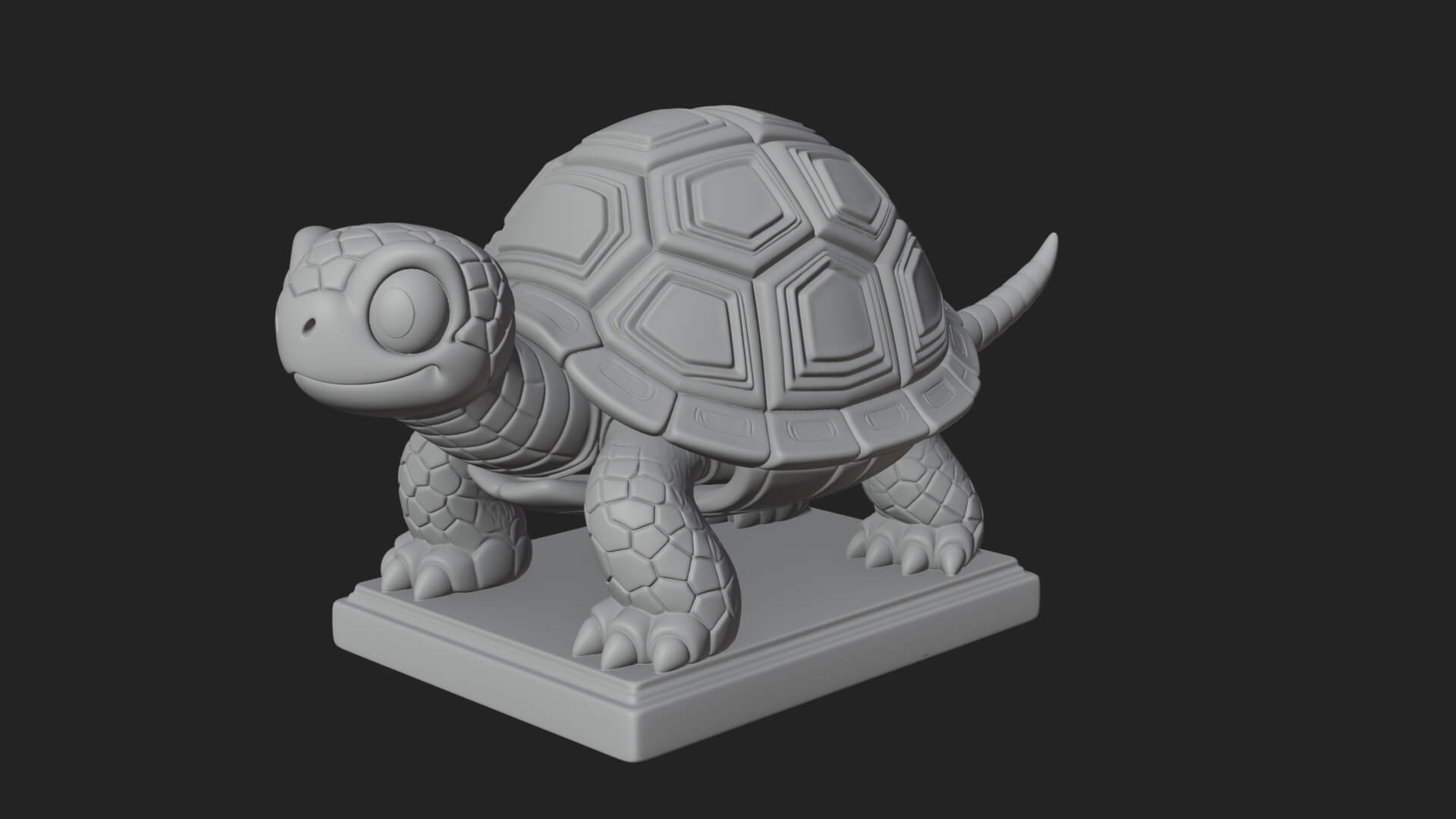 Cute Cartoon Tortoise Statue Design 3 3D Print Model 3D Model