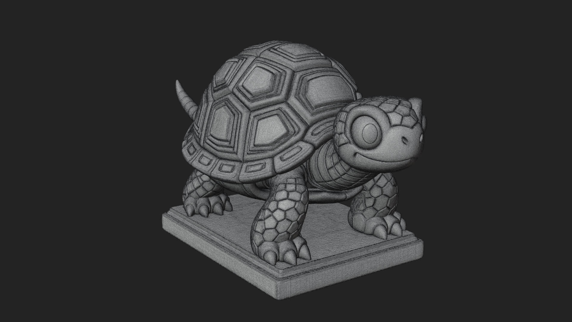 Cute Cartoon Tortoise Statue Design 3 3D Print Model 3D Model